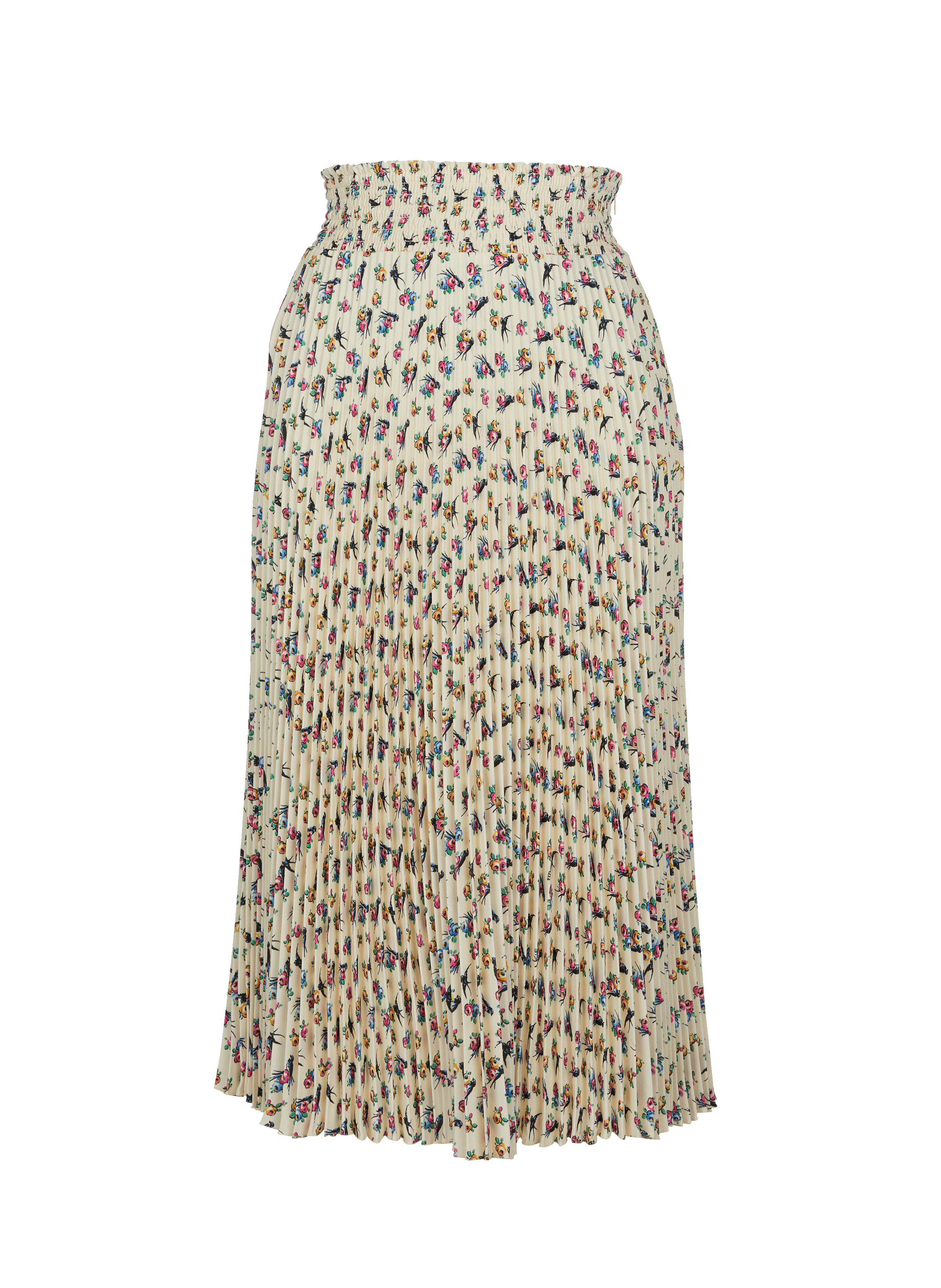 PRADA Jupe imprimée en satin de coton Beige