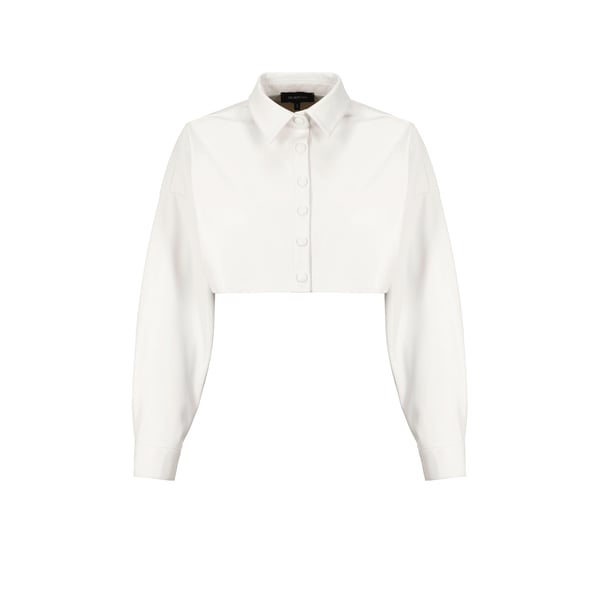 Chemise courte en cuir vegan