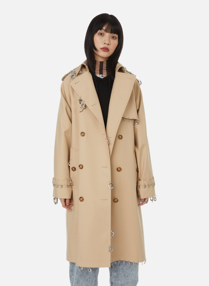 Cotton canvas trench coat with eyelet details BURBERRY
