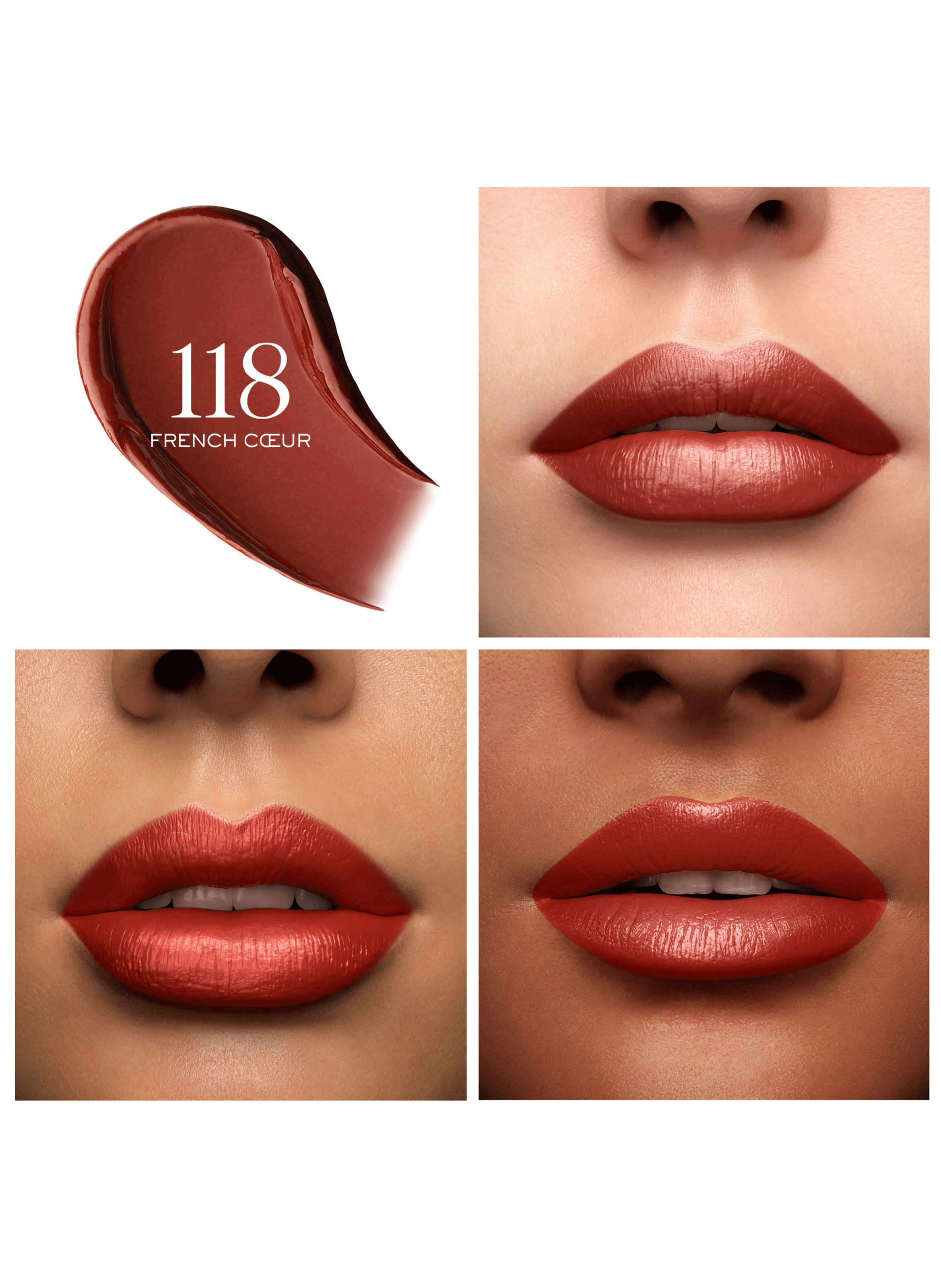 L?Absolu Rouge satin lipstick with long-lasting moisture and comfort LANCÔME 118 french coeur