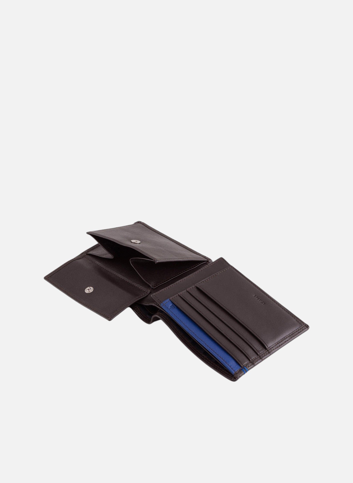 Portefeuille à rabat 2 volets martin en cuir lisse LE TANNEUR Marron