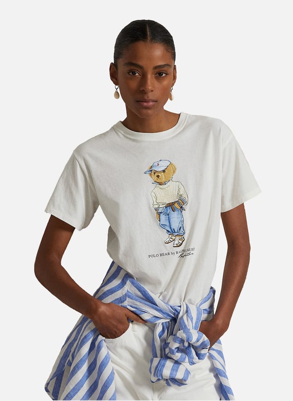 Biker-style cotton t-shirt White by POLO RALPH LAUREN POLO RALPH LAUREN Biker-style cotton t-shirt White