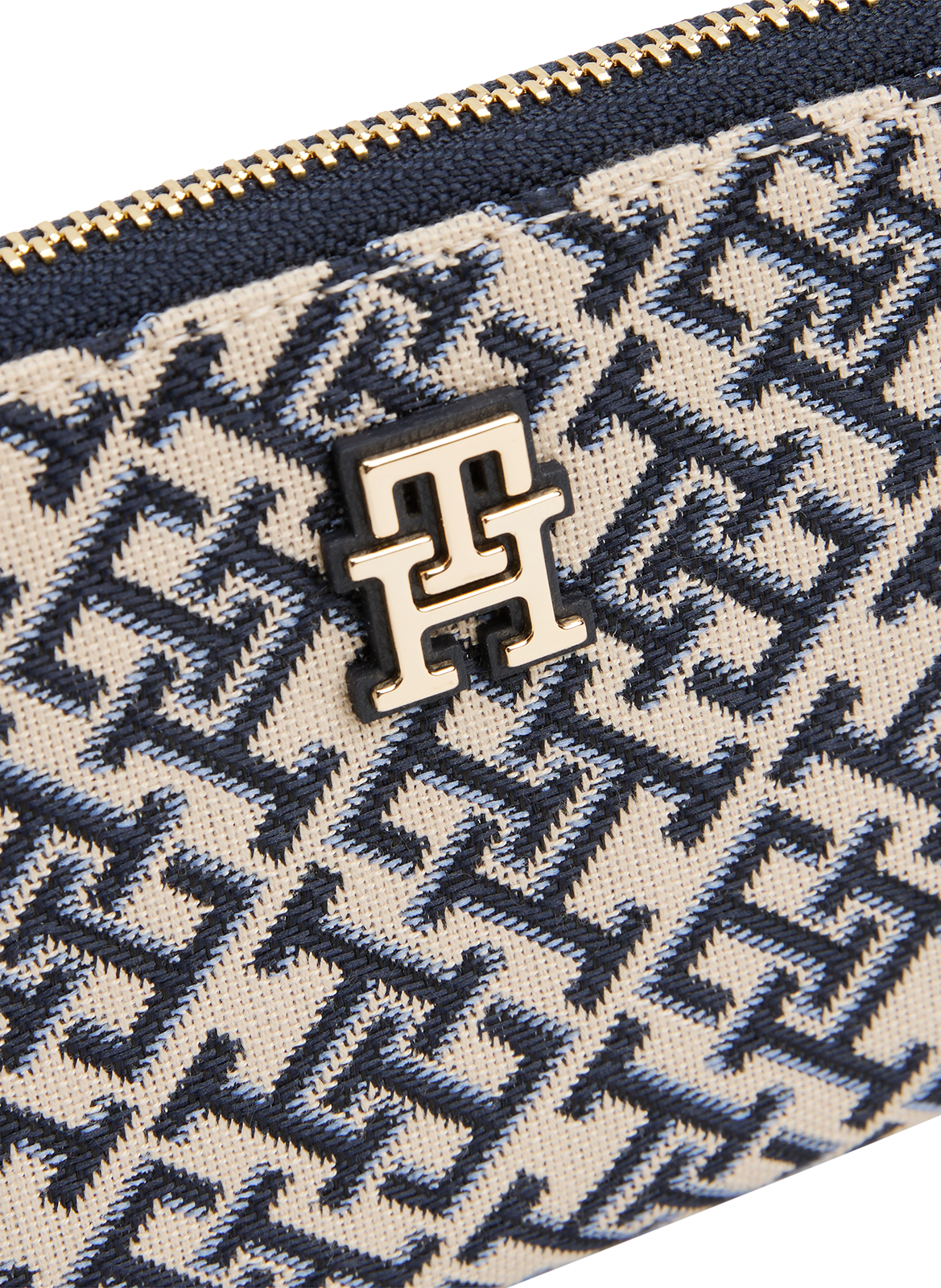 Portefeuille zippé en jacquard à monogramme TOMMY HILFIGER Bleu