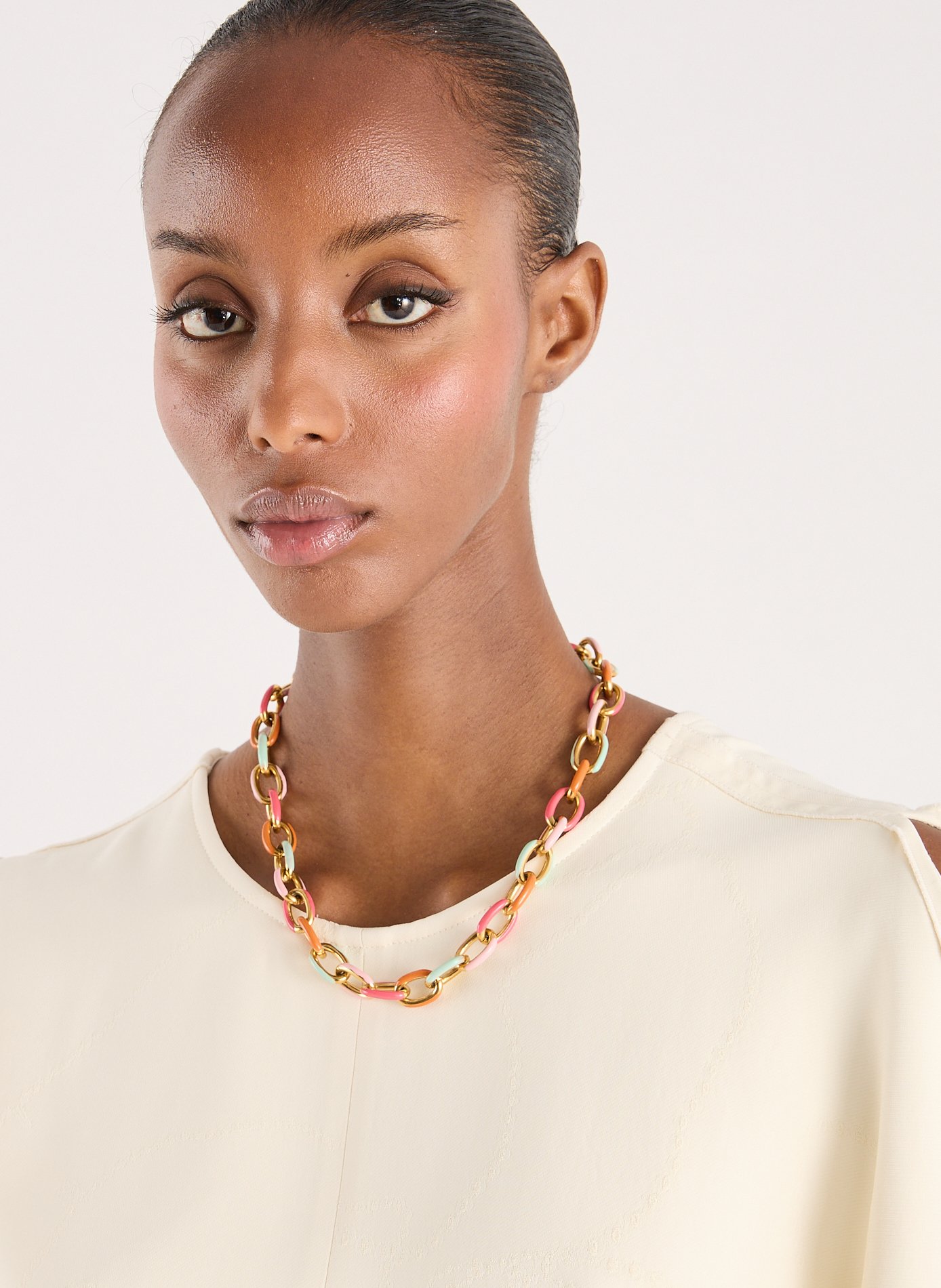 Colorful chain necklace AU PRINTEMPS PARIS Golden