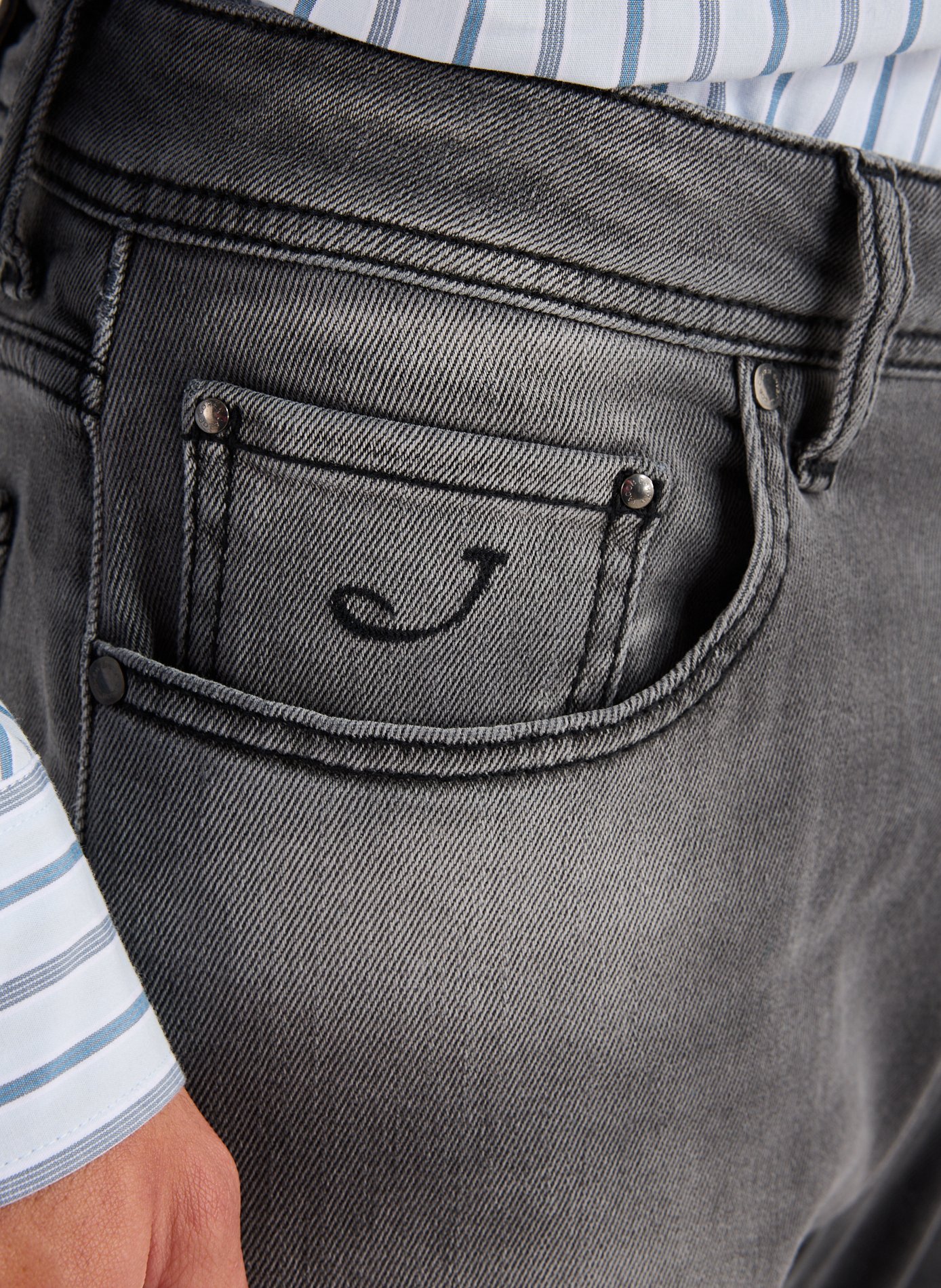 Cotton-blend slim-fit jeans JACOB COHEN Black