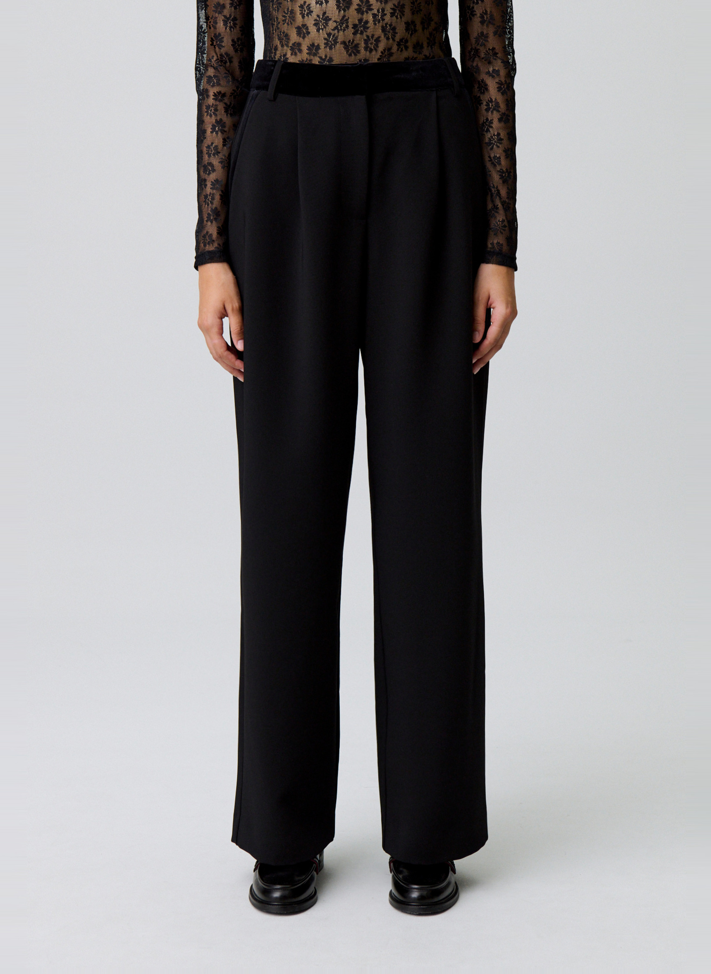 Pantalon à pinces taille haute piera CLAUDIE PIERLOT Noir