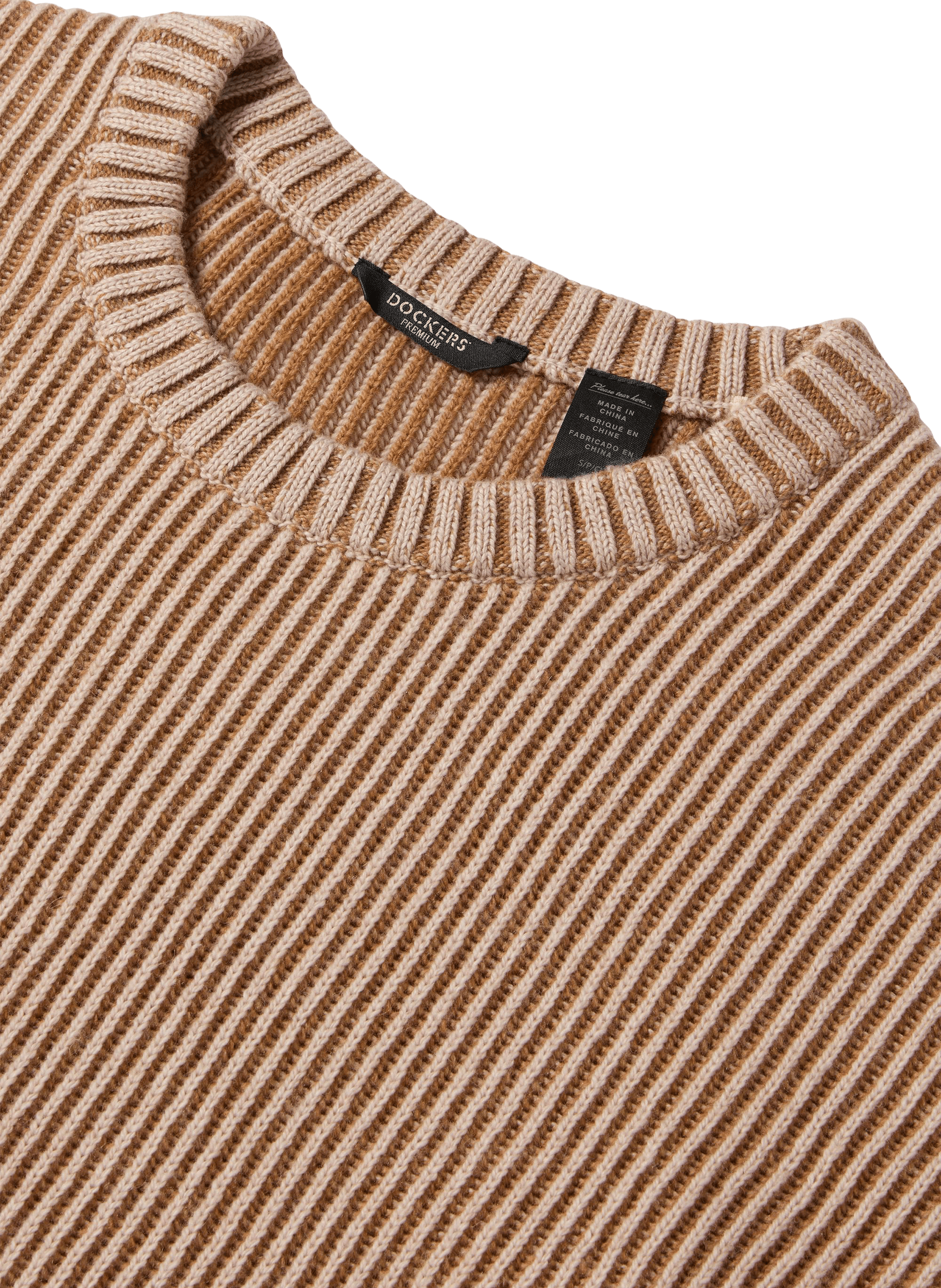 Pull côtelé en laine mélangée DOCKERS Beige