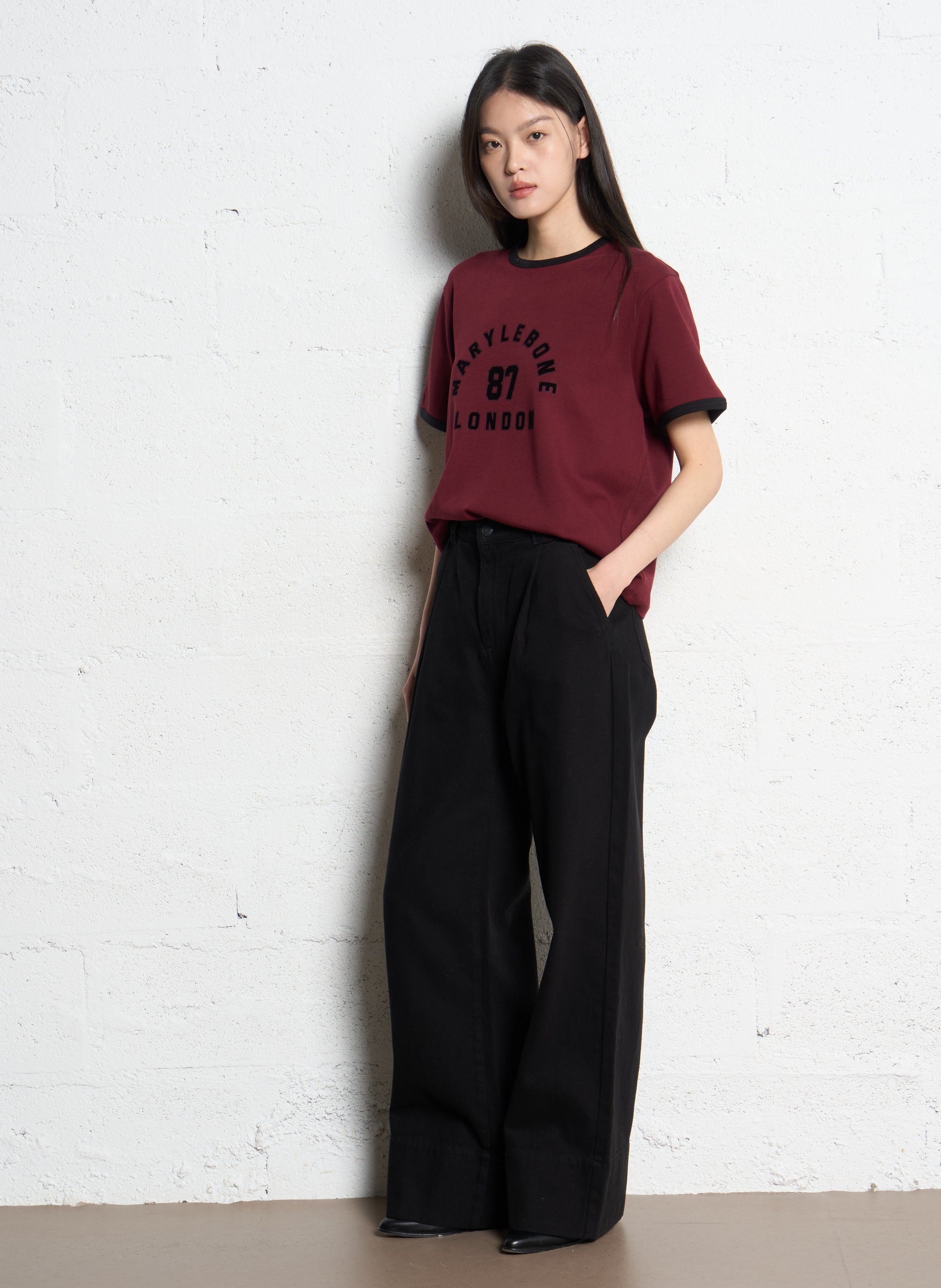 Jean large taille haute uni penelope IKKS Noir