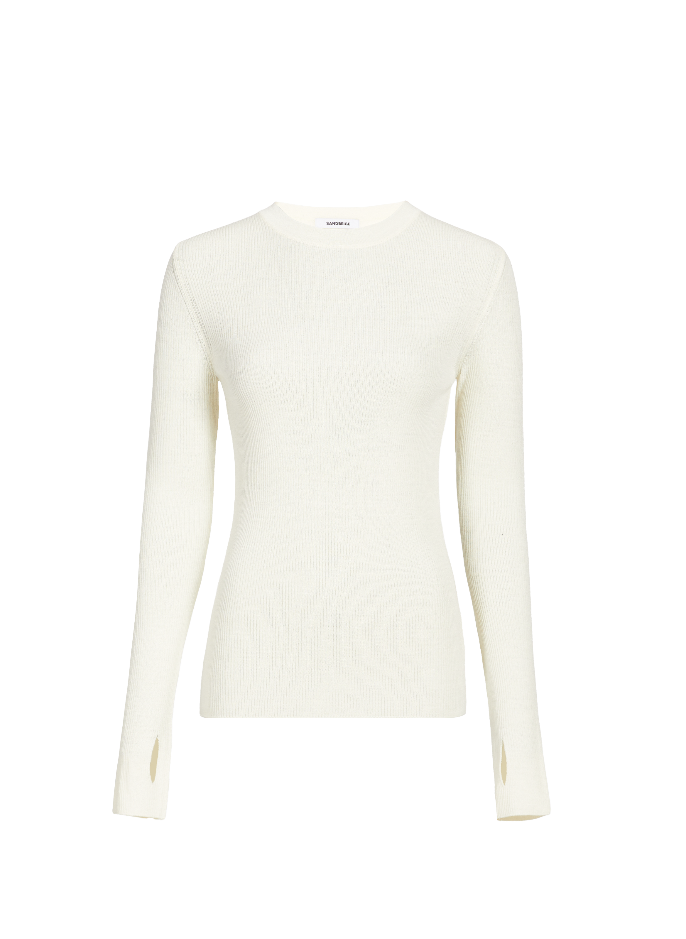 SANDBEIGE Pull manches extra-longues en laine mélangée Beige