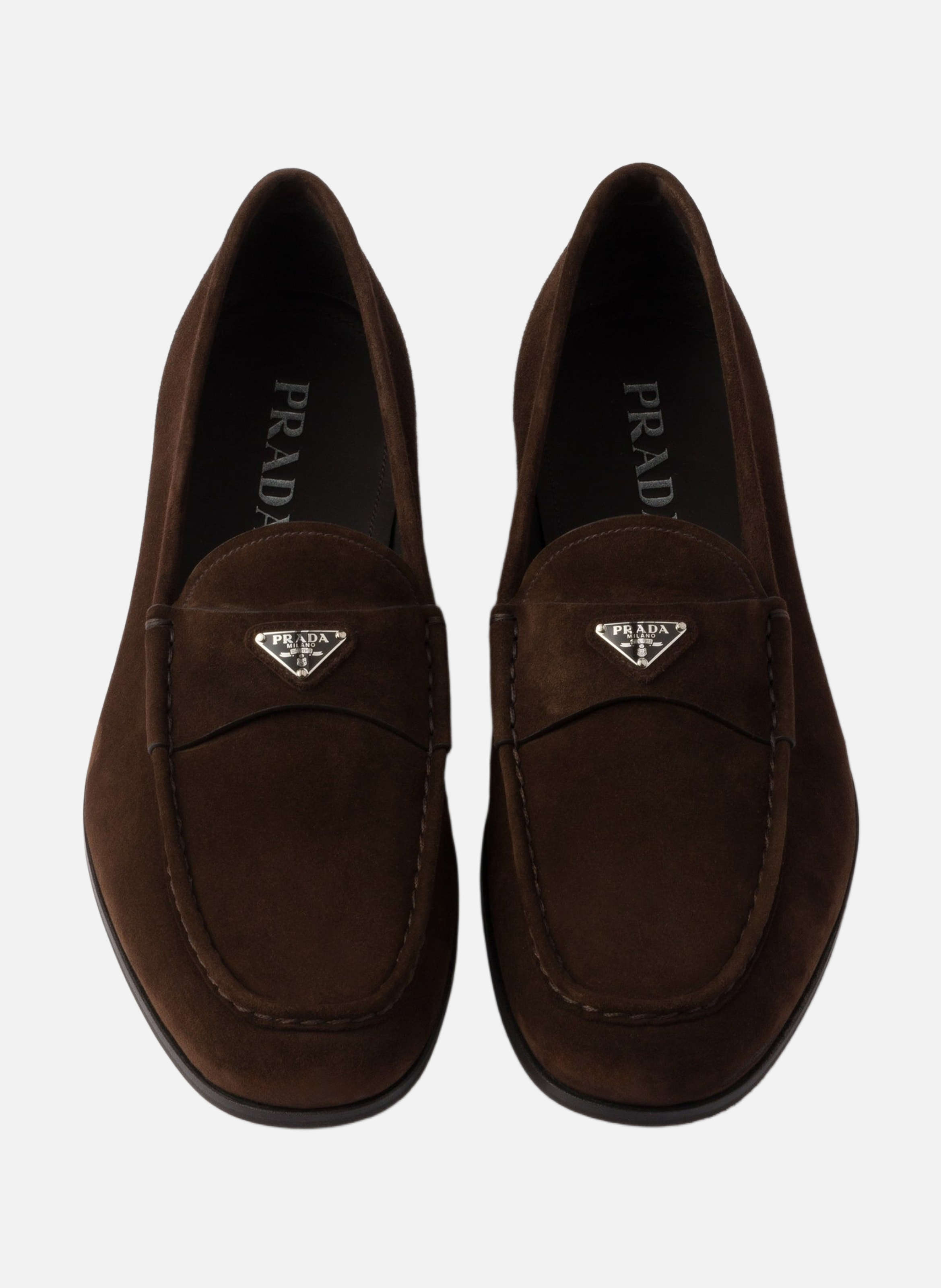 Mocassins en veau velours PRADA Marron