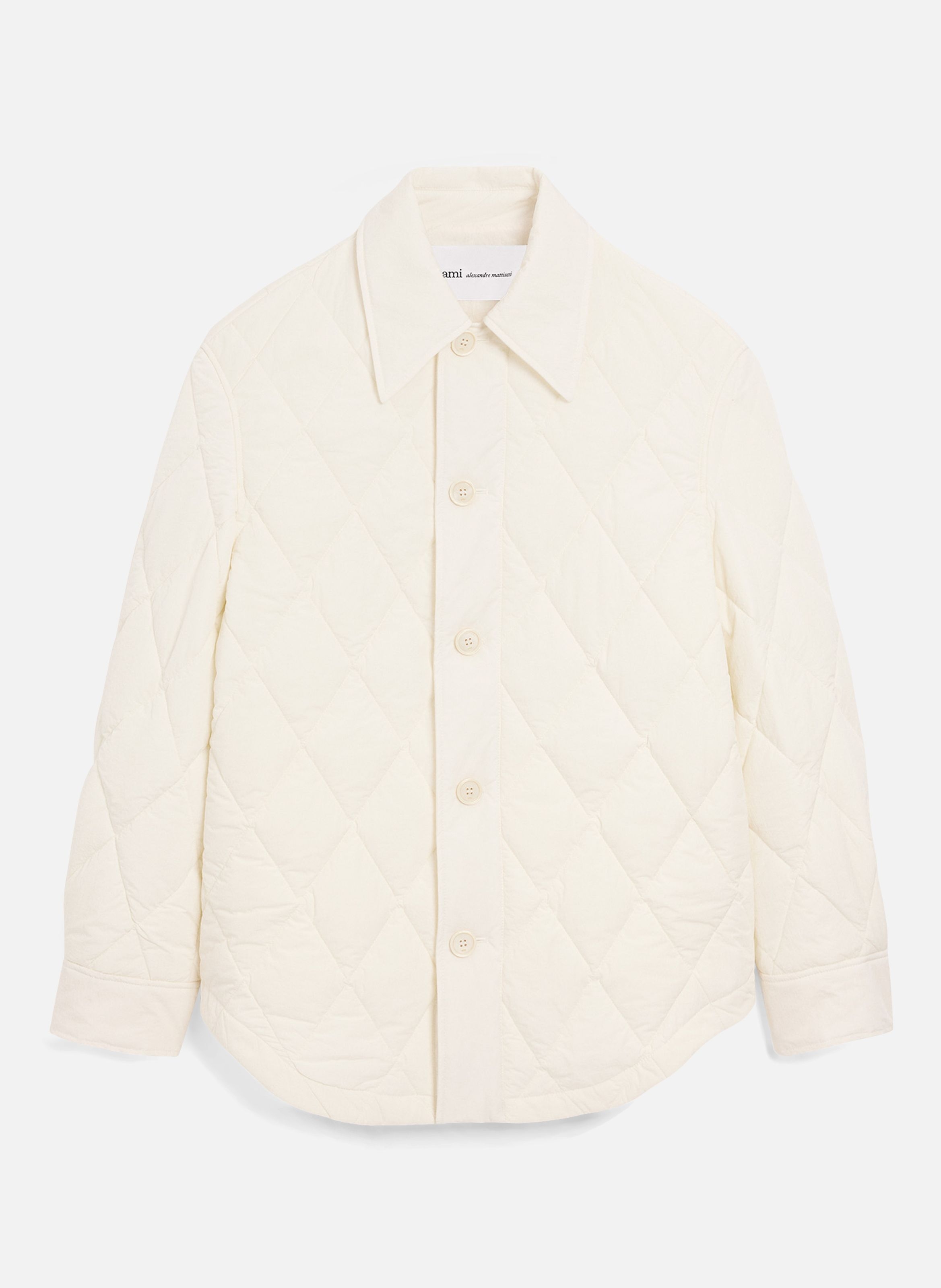 Veste boutonnée rembourrée unisexe en nylon AMI PARIS Blanc