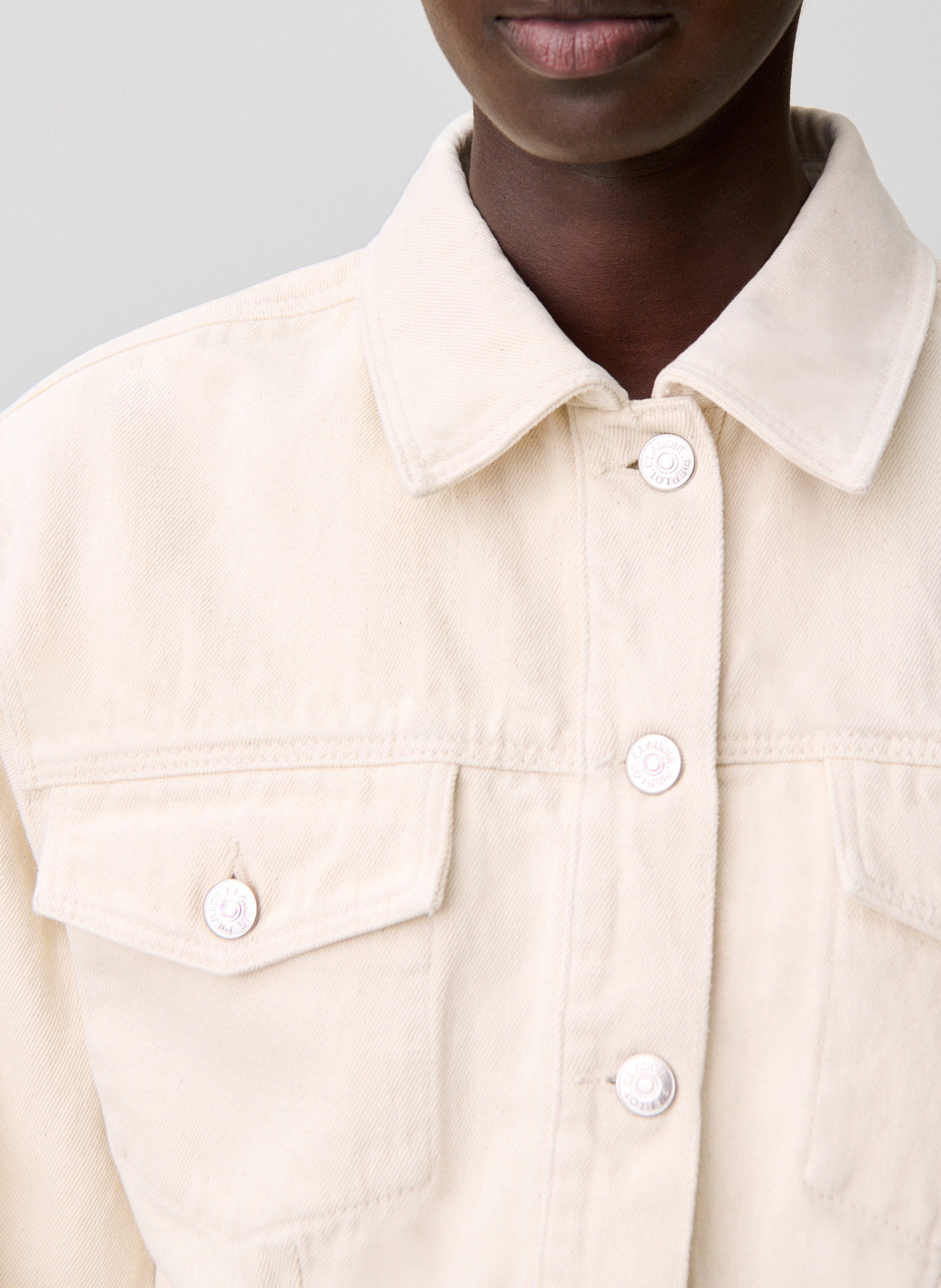 Veste cintrée boutonné en coton CLAUDIE PIERLOT Beige