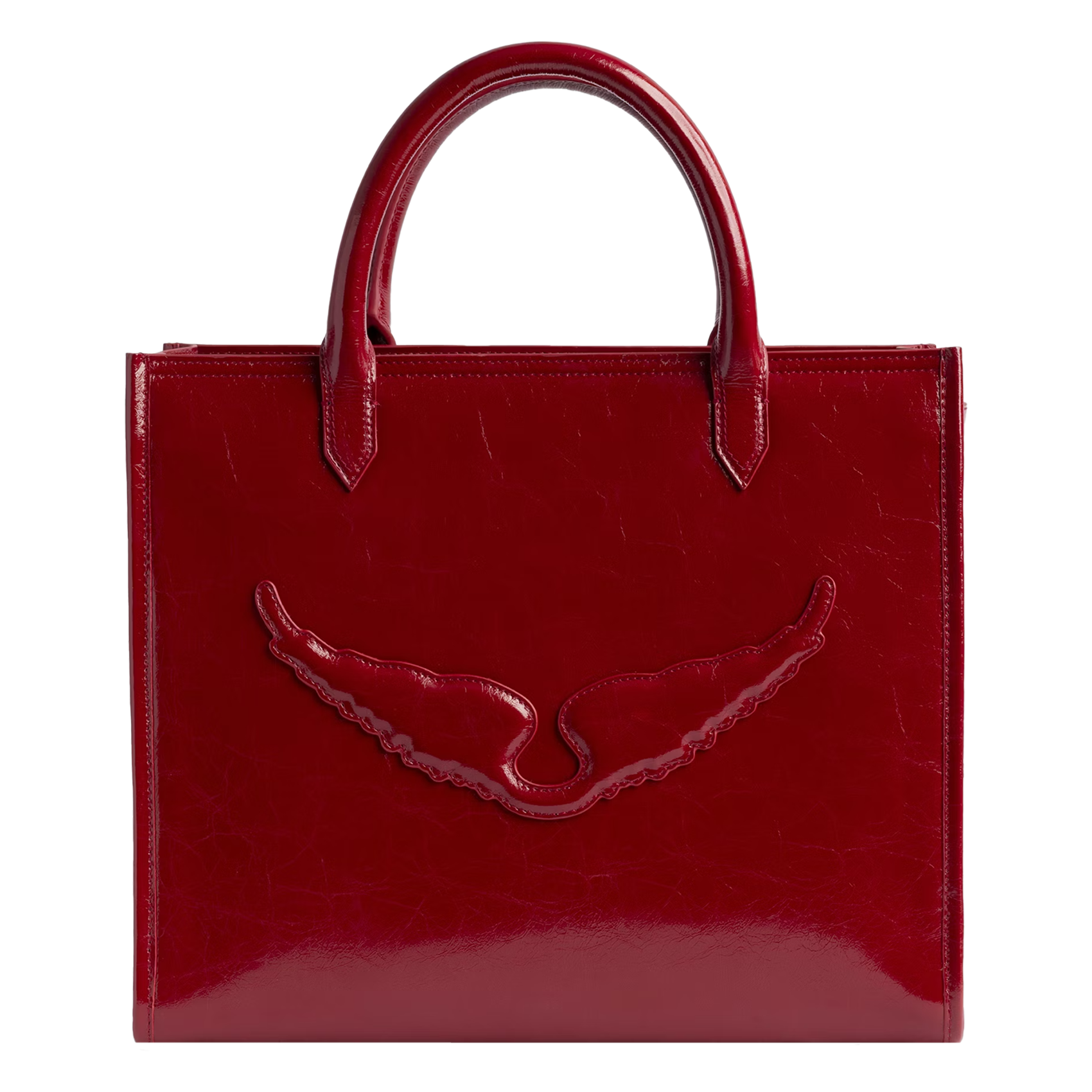 Sac porté main en cuir froissé angel ZADIG&VOLTAIRE Rouge