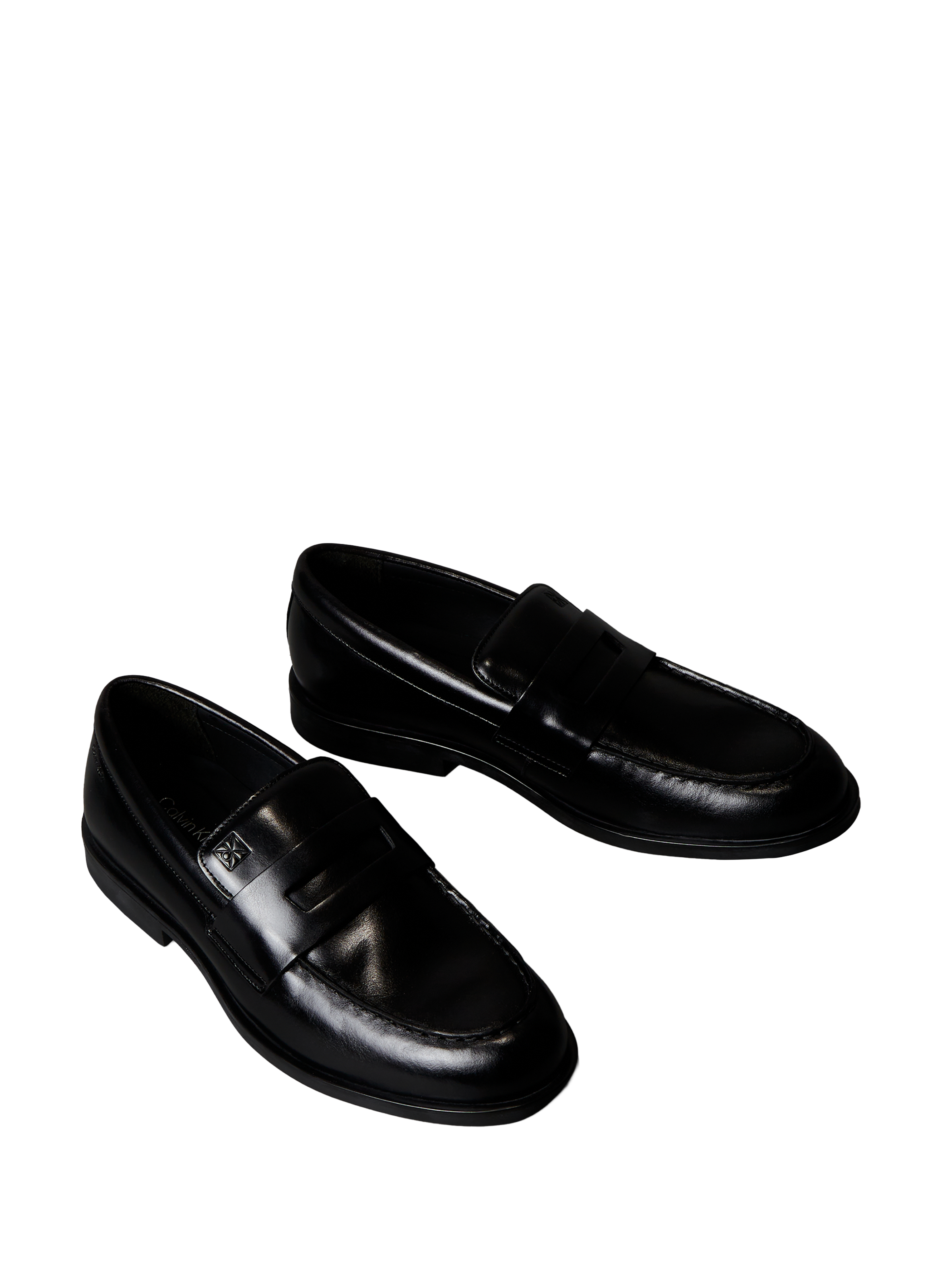 Calfskin leather loafers CALVIN KLEIN Black