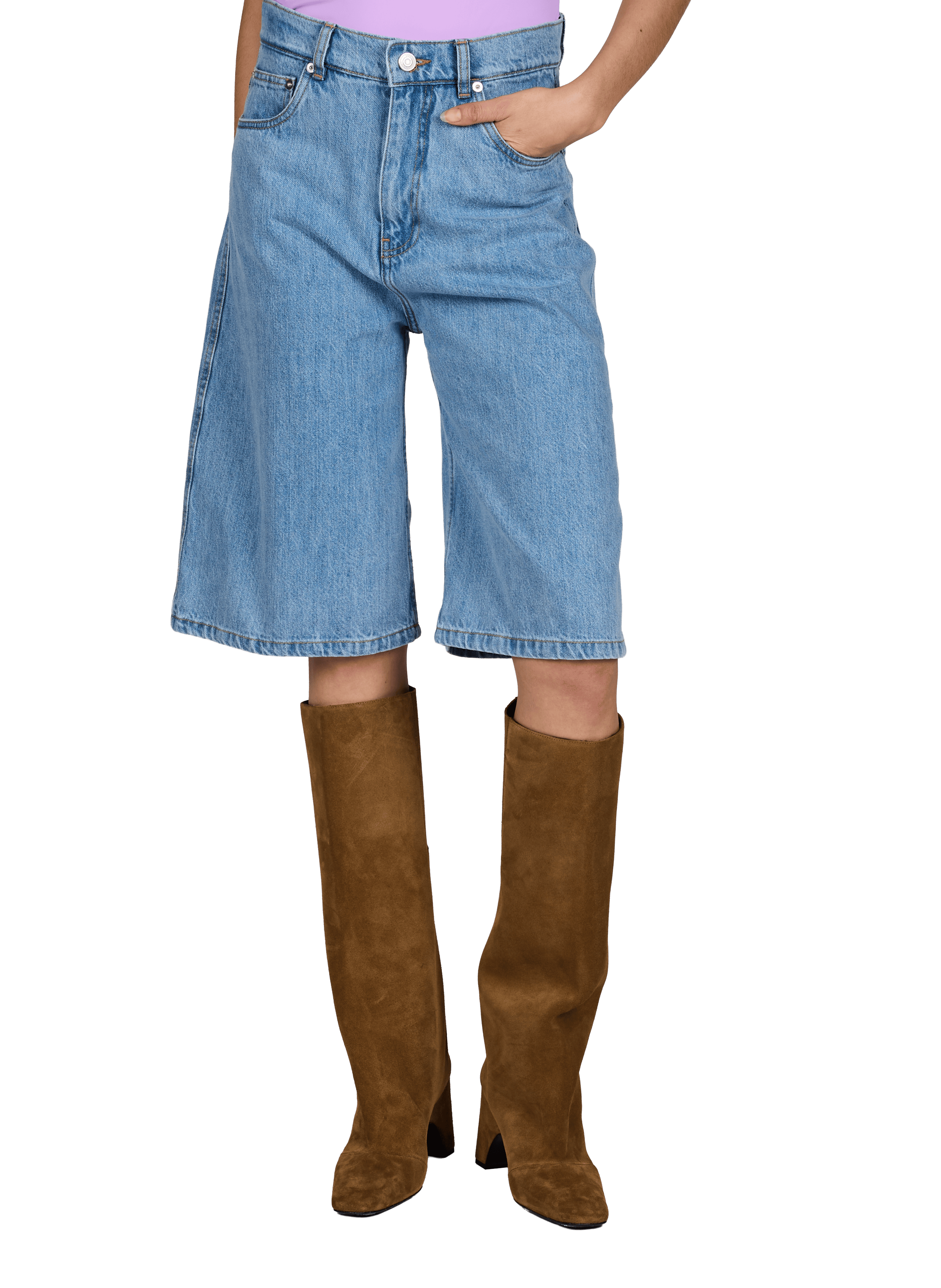 Straight denim Bermuda shorts in cotton COPERNI Blue