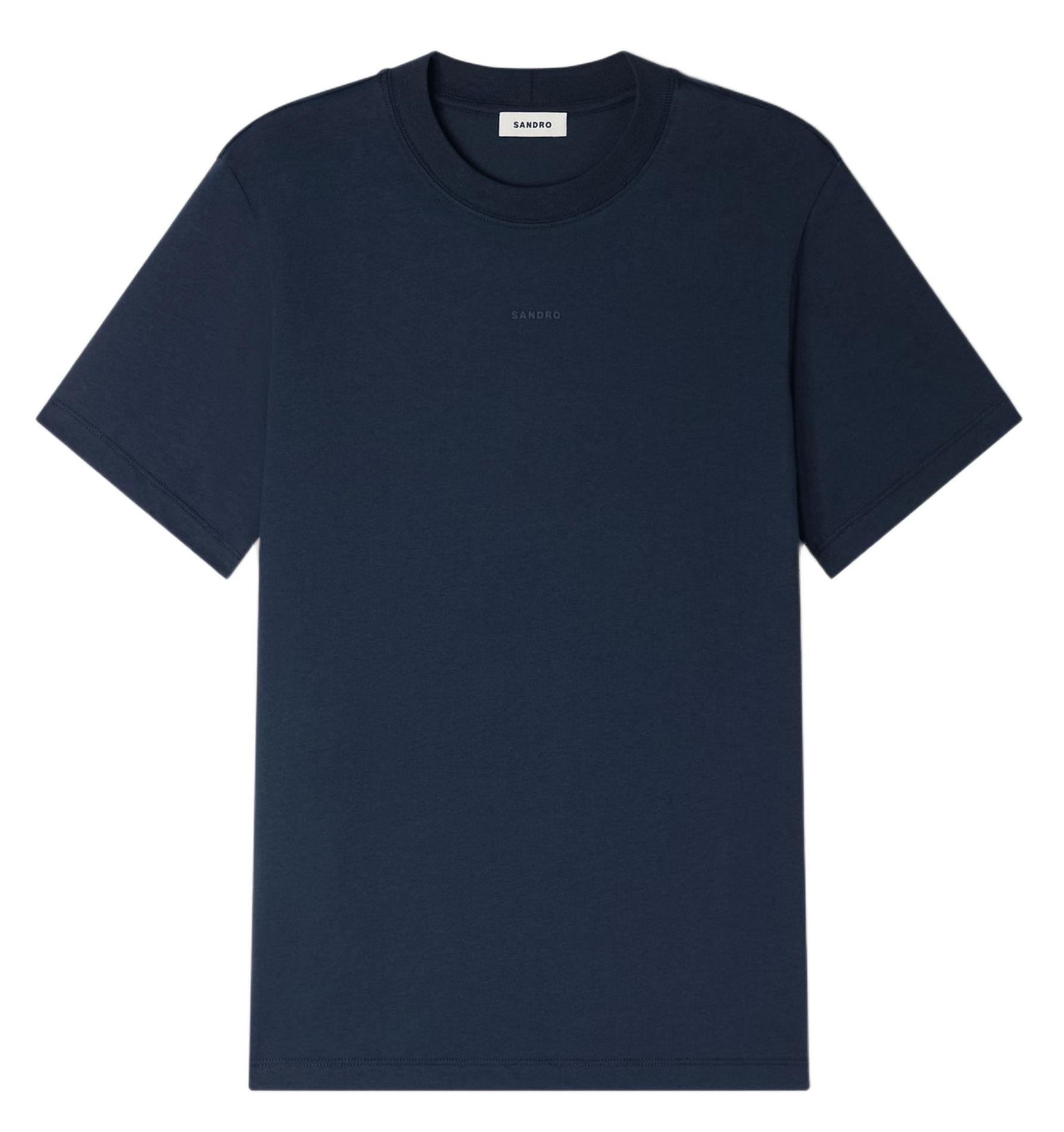 Tee-shirt col rond en coton SANDRO Bleu