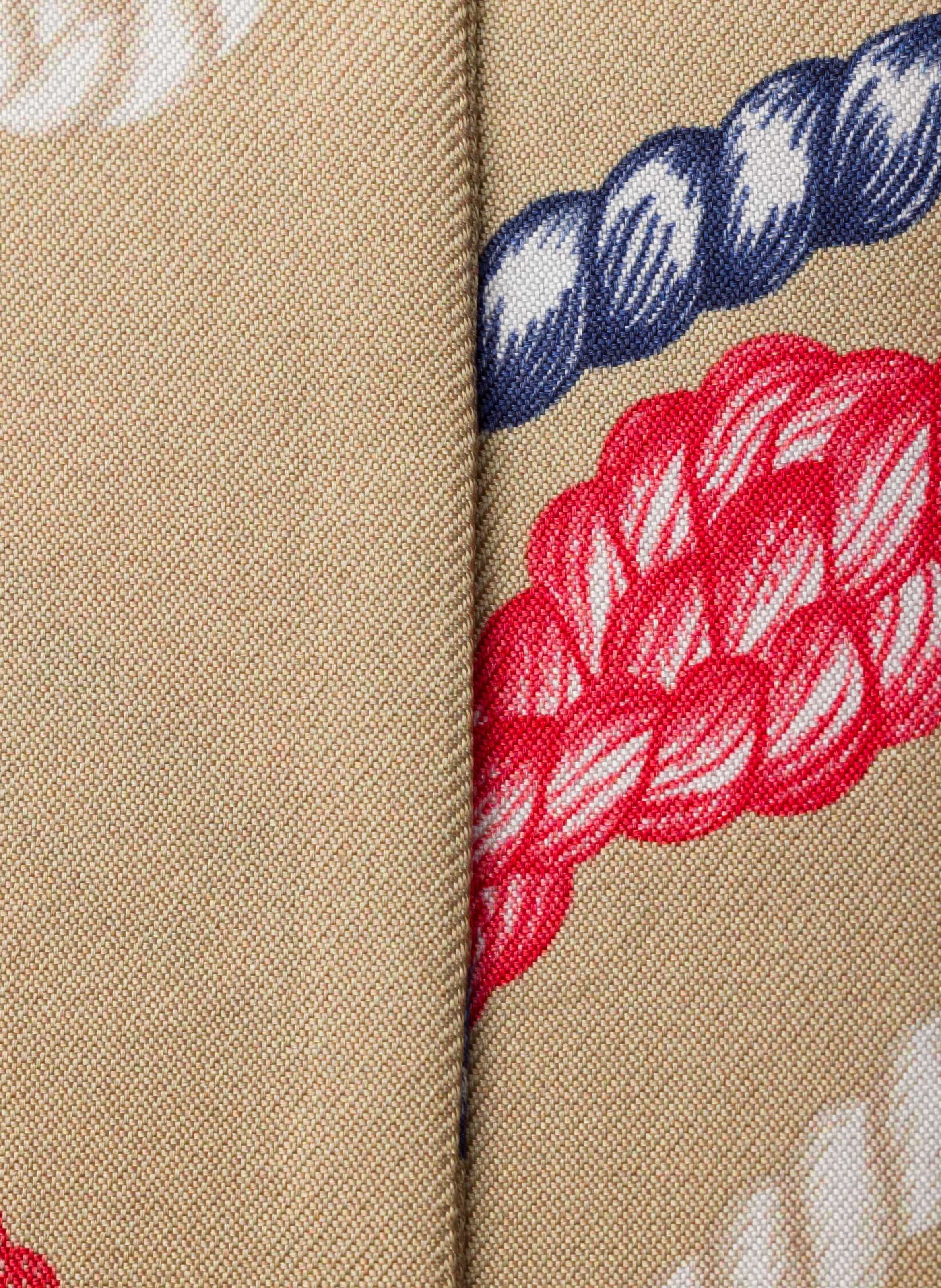 Foulard fin en sergé de soie imprimé PRADA Marron