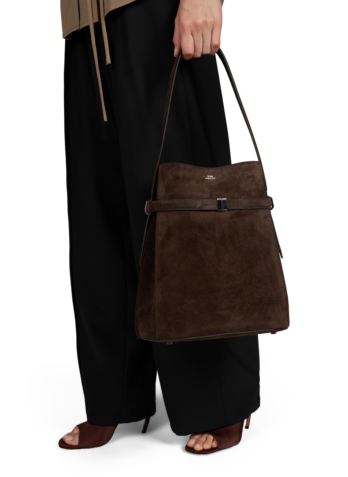 Sac à main en cuir de vache TOTEME Marron