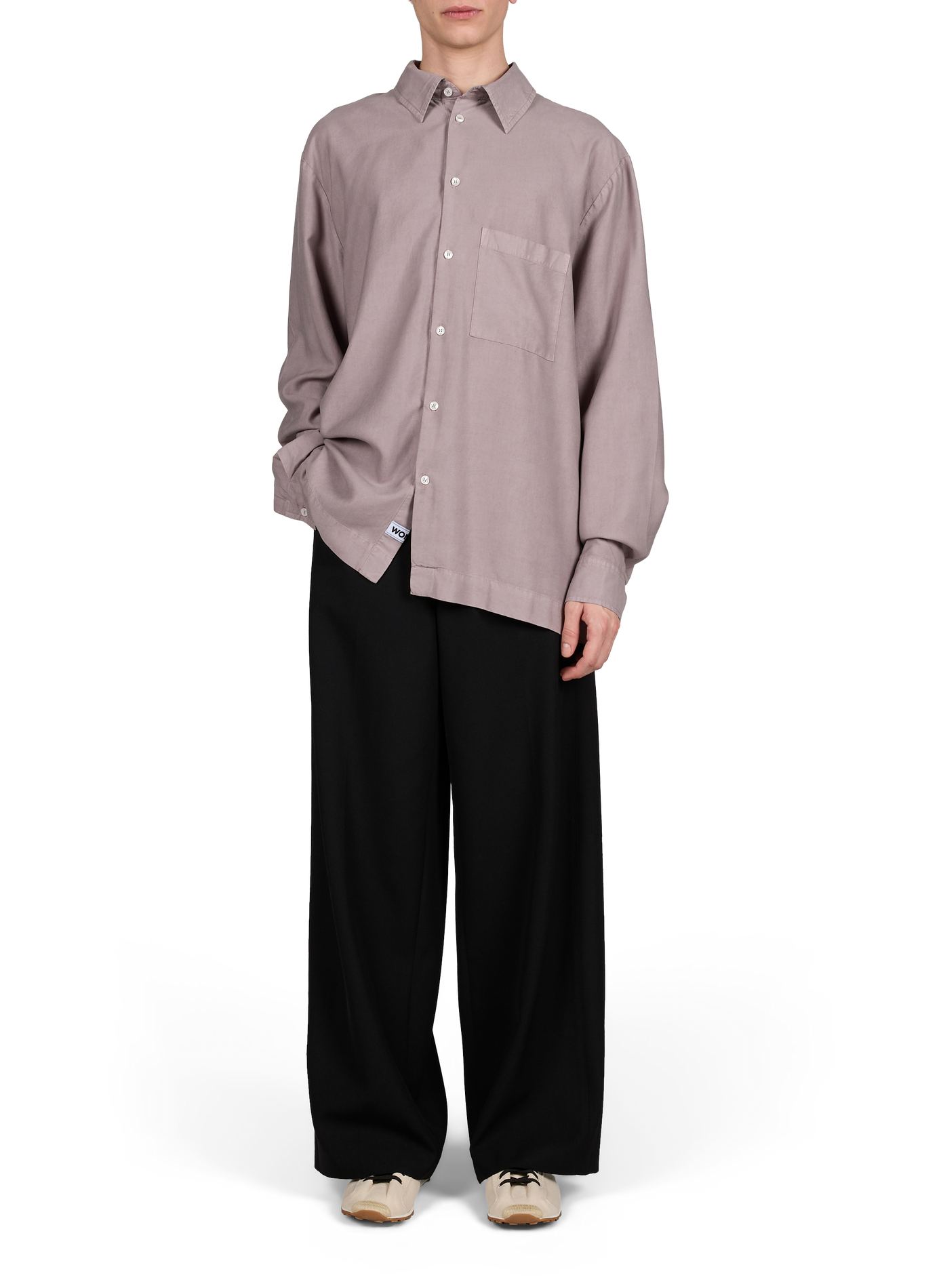 Straight shirt with classic collar and pockets WON HUNDRED Grey