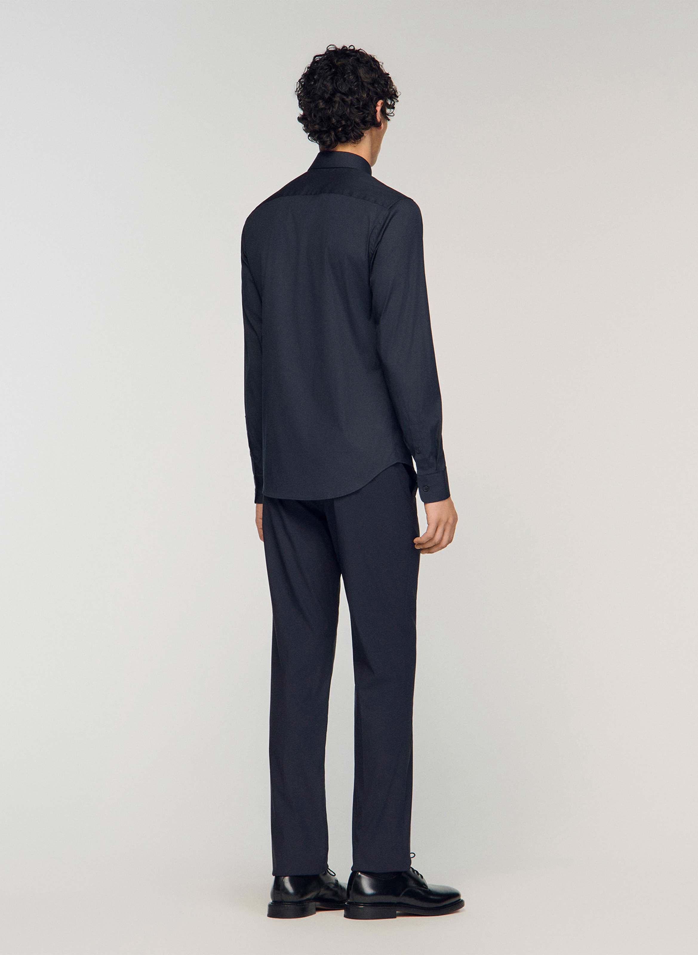 Chemise slim-fit en coton stretch SANDRO Bleu