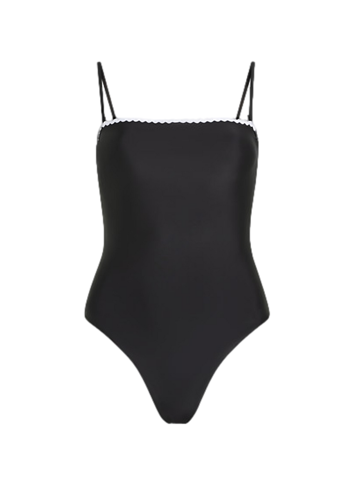 Maillot de bain 1 pièce festonnée KARL LAGERFELD Noir