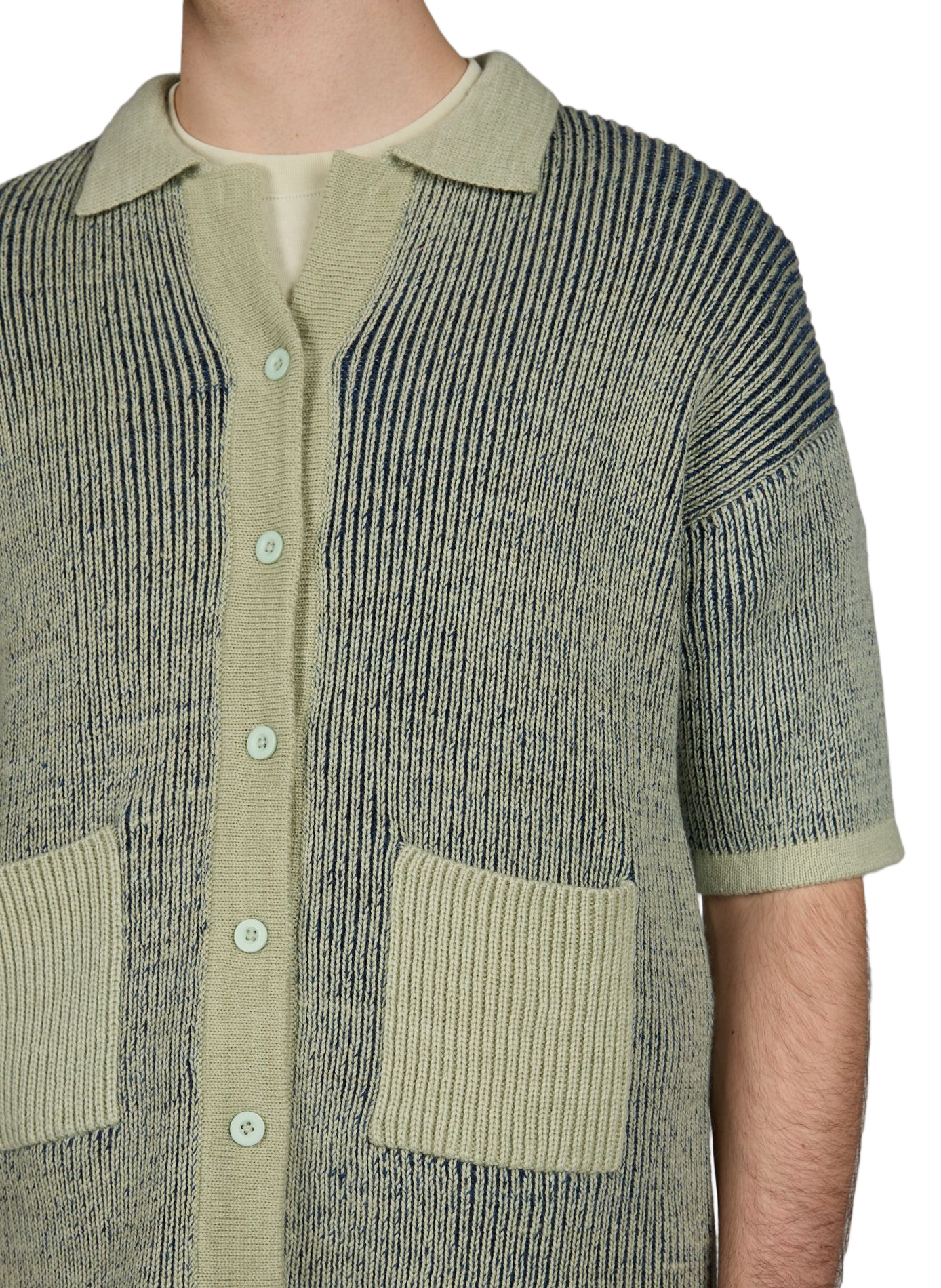 Short-sleeved cotton knit shirt PAS UNE MARQUE Blue