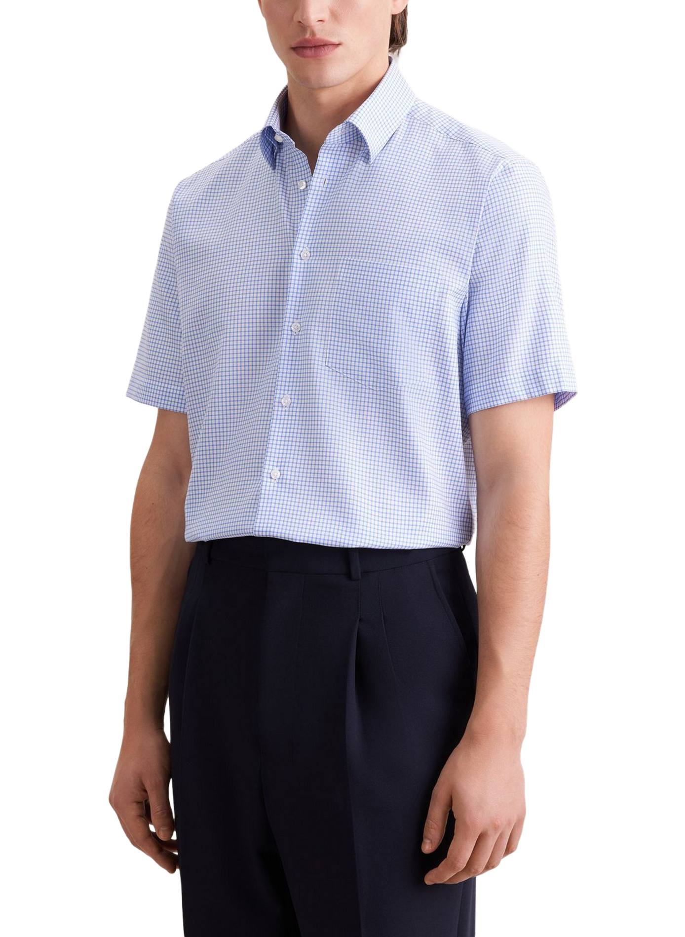 Chemise à carreaux en lin SEIDENSTICKER Bleu
