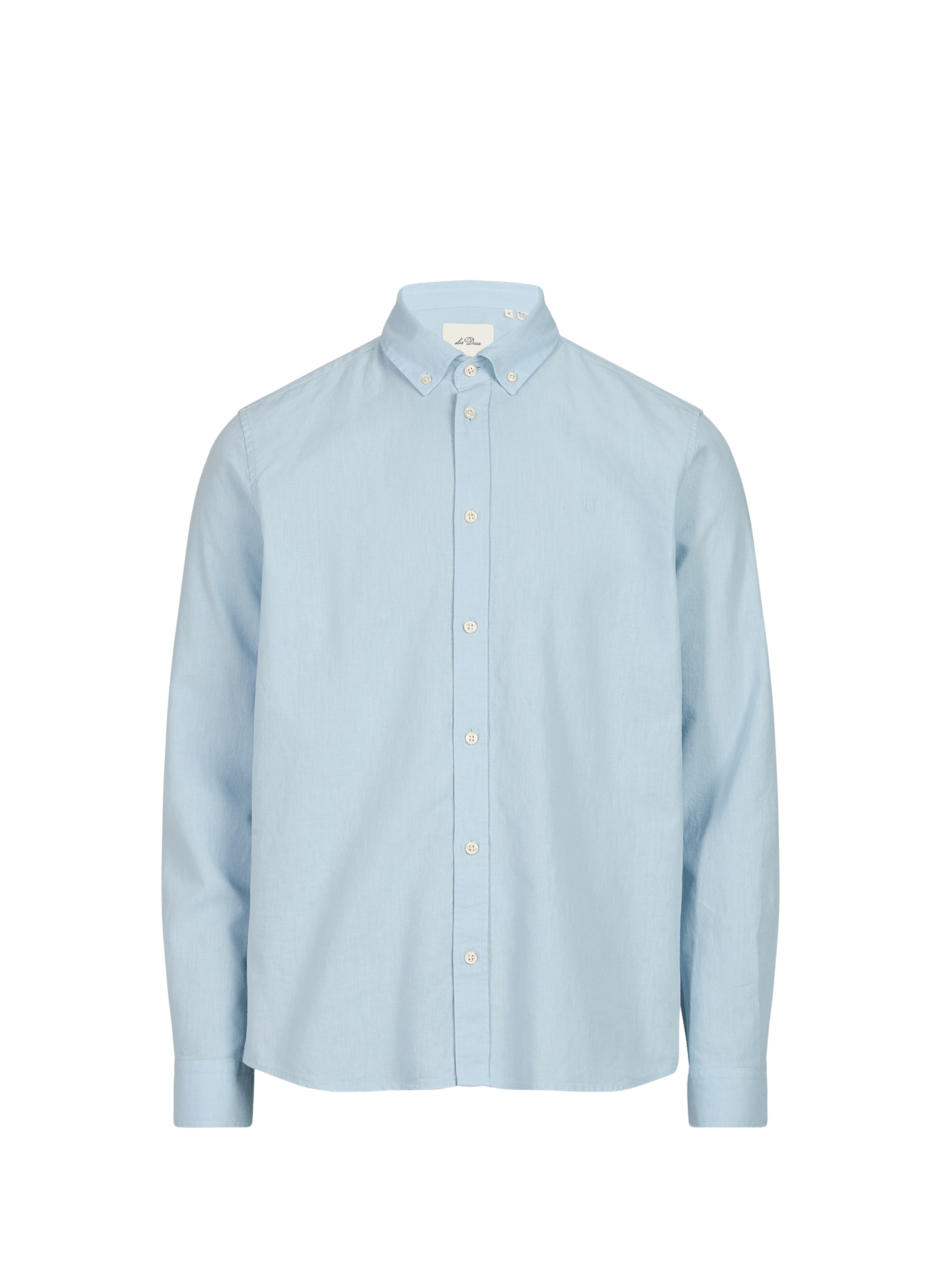 Shirt with American collar in cotton and linen LES DEUX Blue