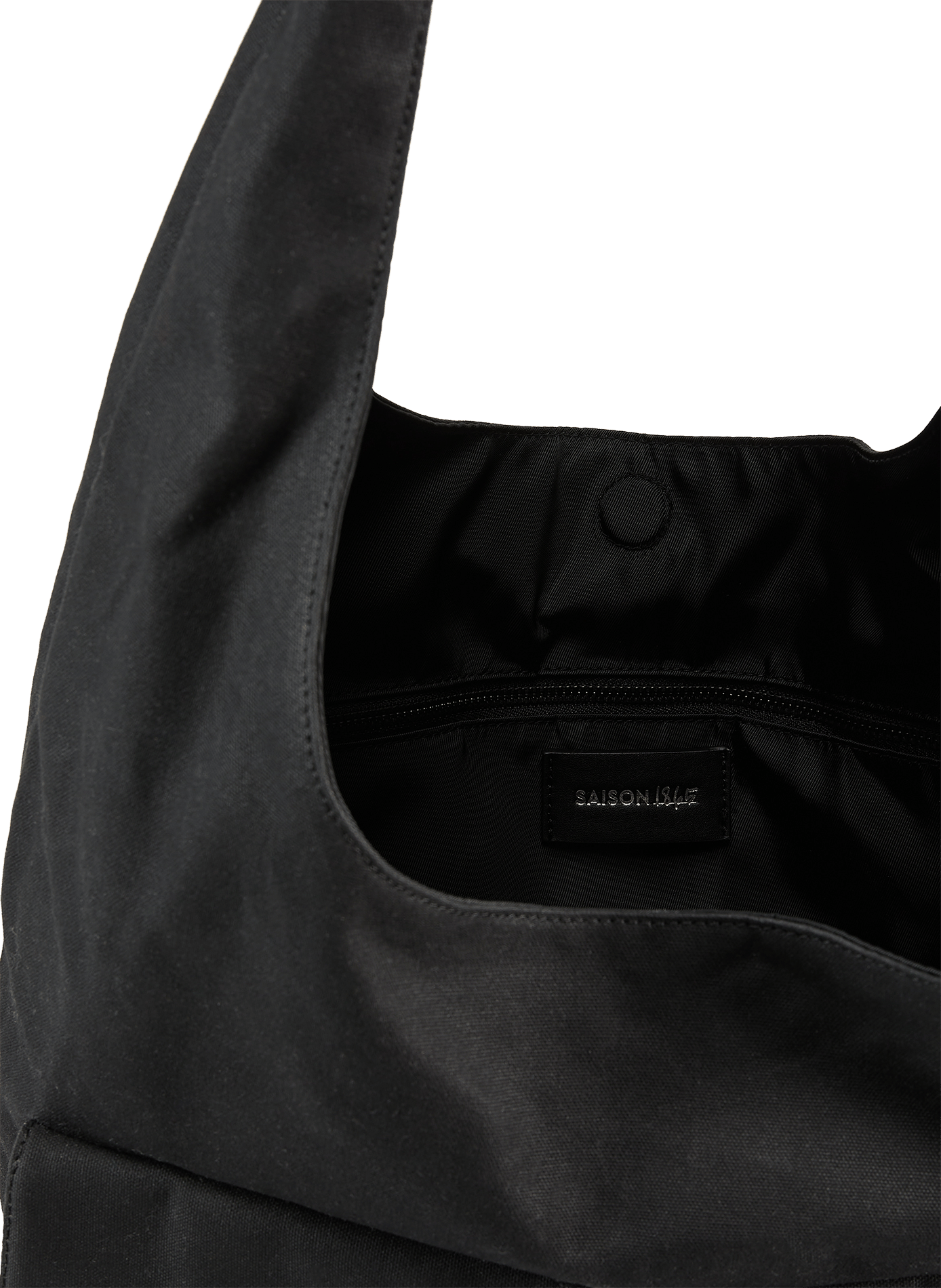 Cotton tote bag with exterior pockets | Black SAISON 1865 Men