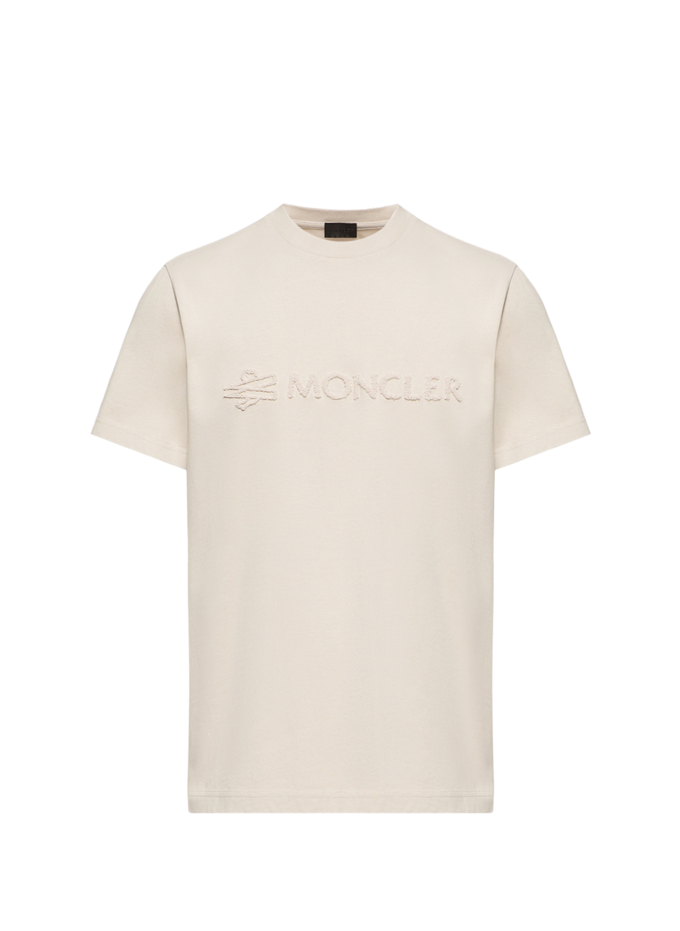 T-shirt met merk in katoenen badstof MONCLER Beige