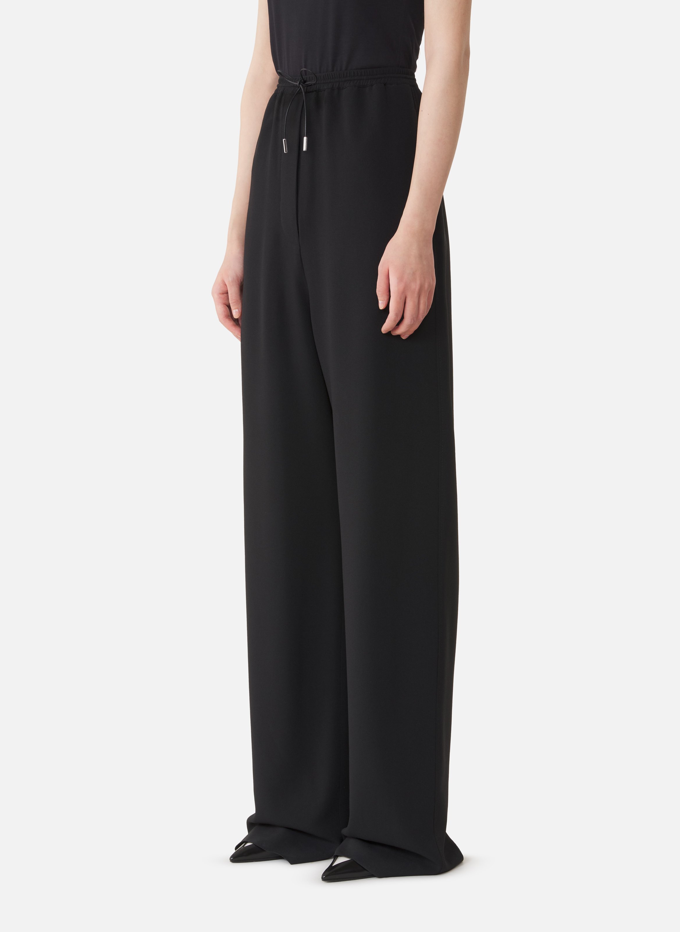 Pantalon large en sablé LANVIN Noir