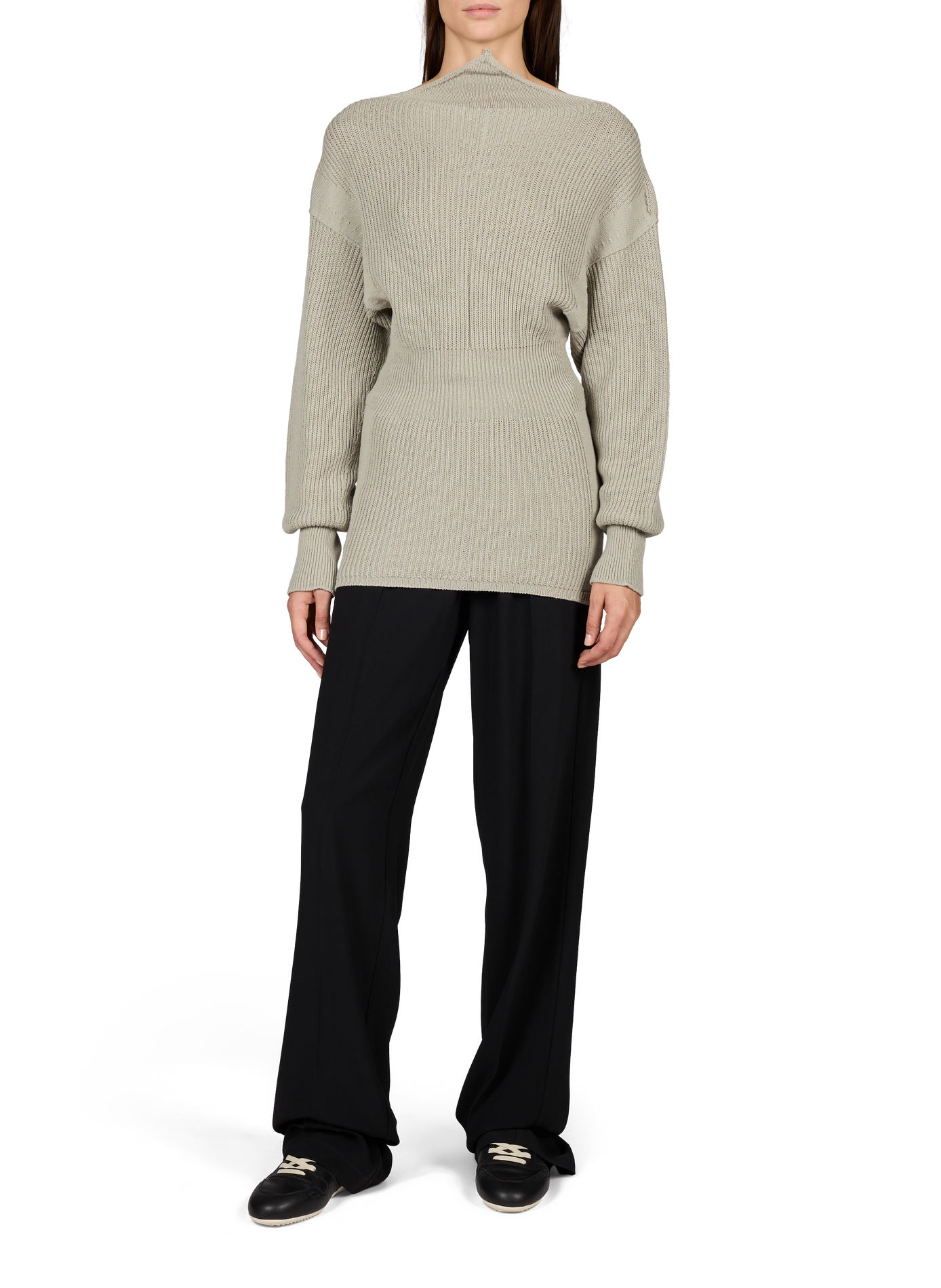 Fitted wool long pullover RICK OWENS Beige