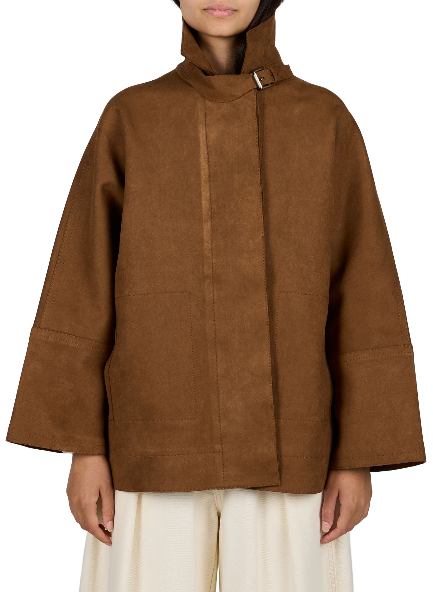 Oversize Jacke mit klassischem Kragen SUNCOO Braun