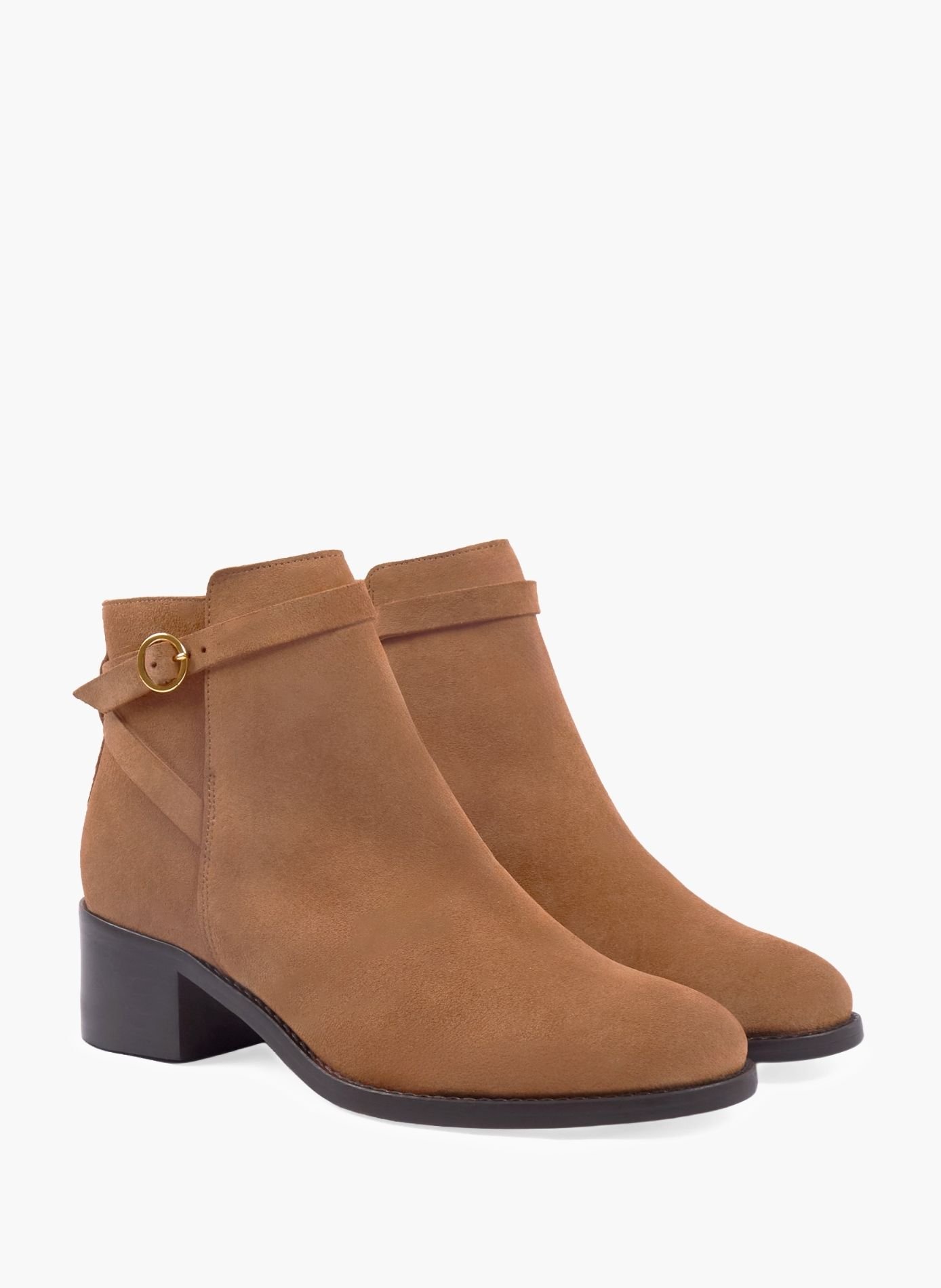 Bottines cavalières cuir daim JULES & JENN Marron