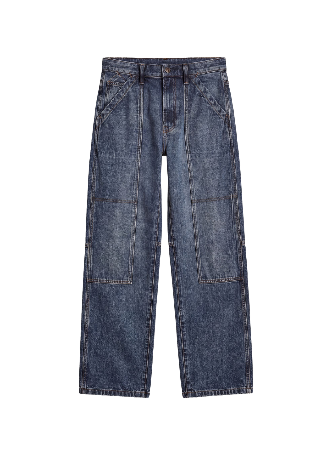 Jean large cargo en denim de coton CALVIN KLEIN Blau