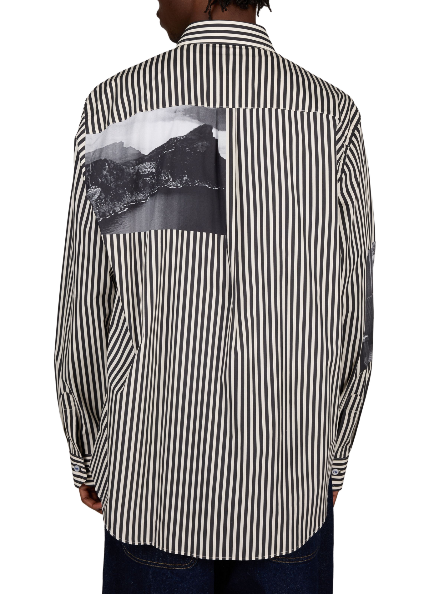 Oversized Striped Cotton Shirt PAUL SMITH Black