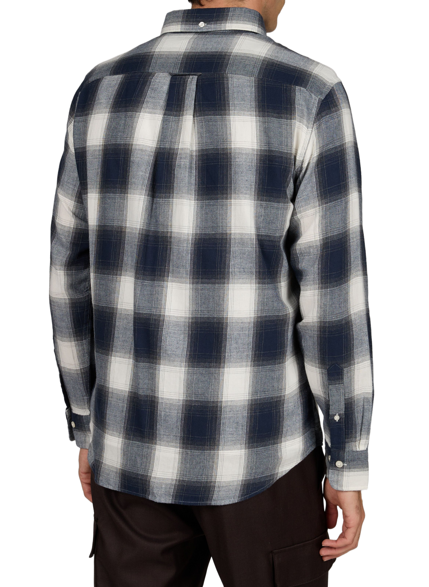 Straight checked cotton shirt with button-down collar GANT Blue