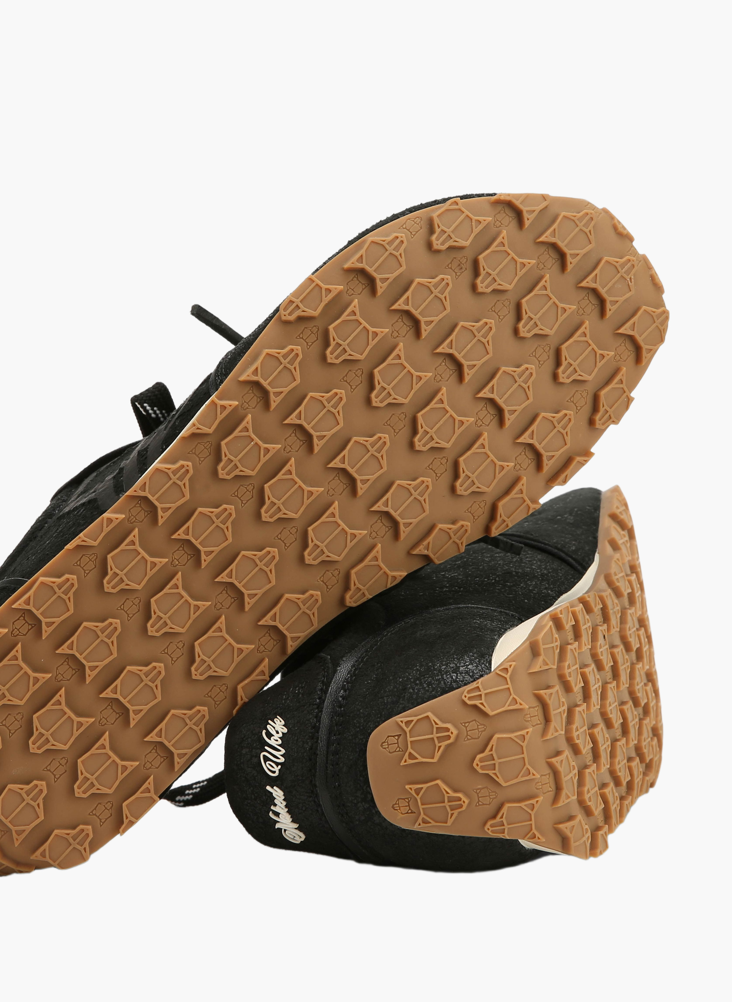 Baskets lightning en cuir vieilli NAKED WOLFE Noir