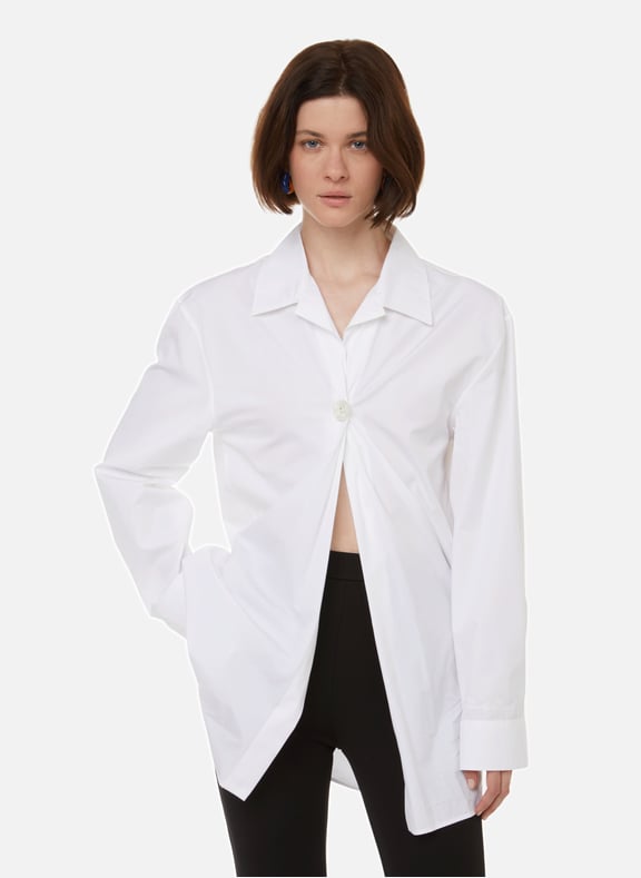 Chemise blanche femme popeline de coton hotsell