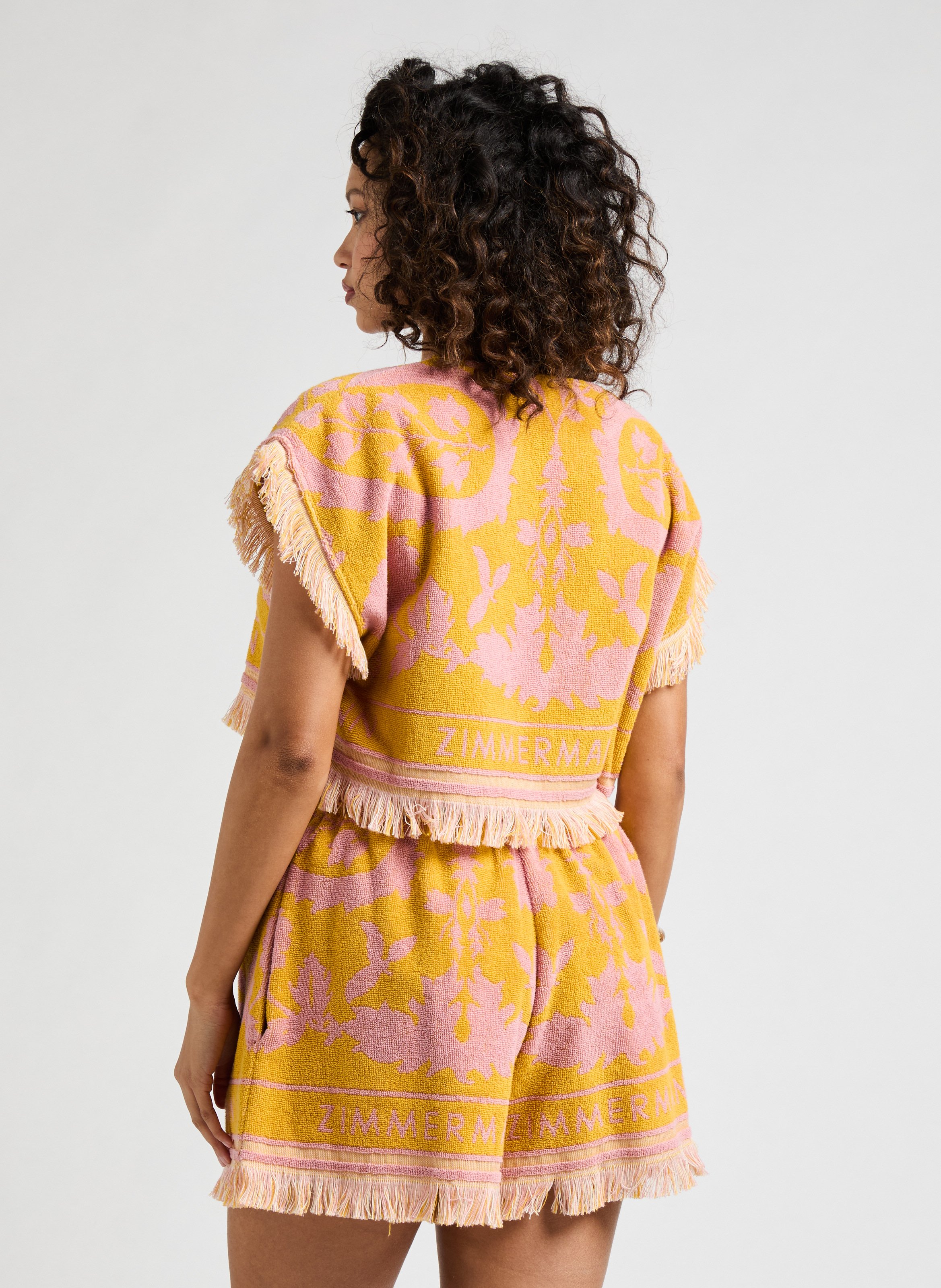 Top texturé en coton ZIMMERMANN Jaune