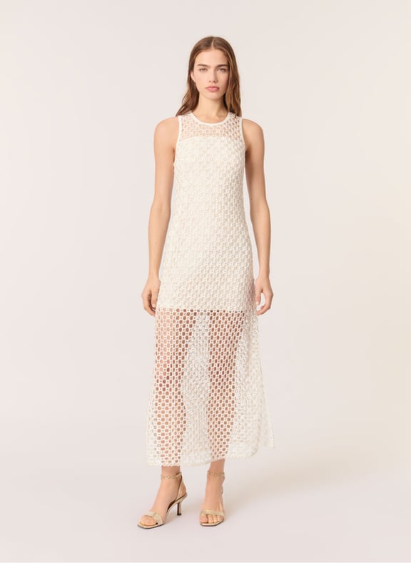 Robe longue en crochet Blanc by MAJE MAJE Robe longue en crochet Blanc