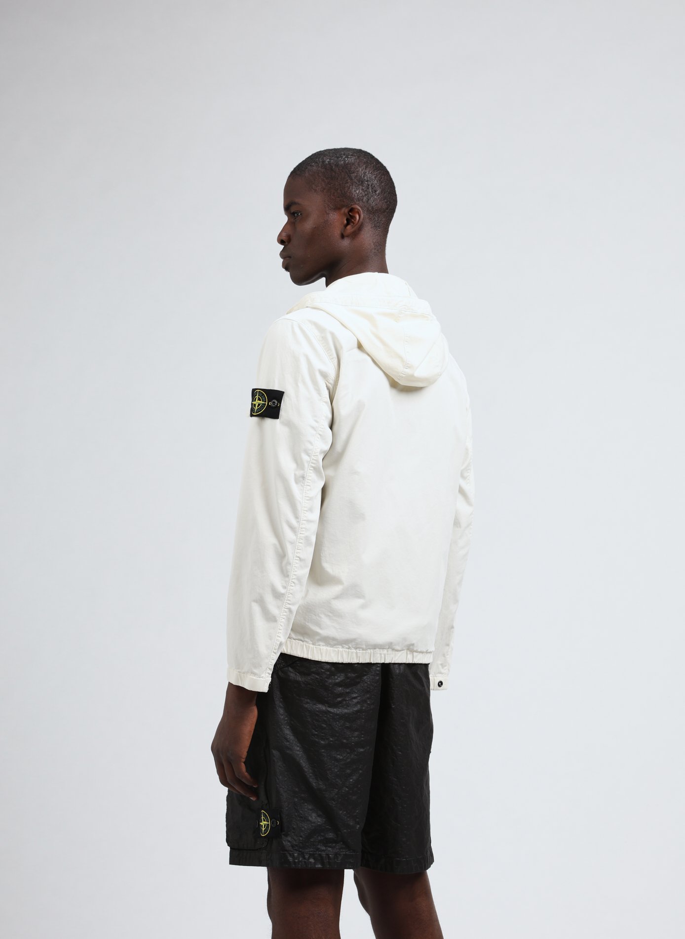 Veste à capuche en coton mélangé STONE ISLAND Beige