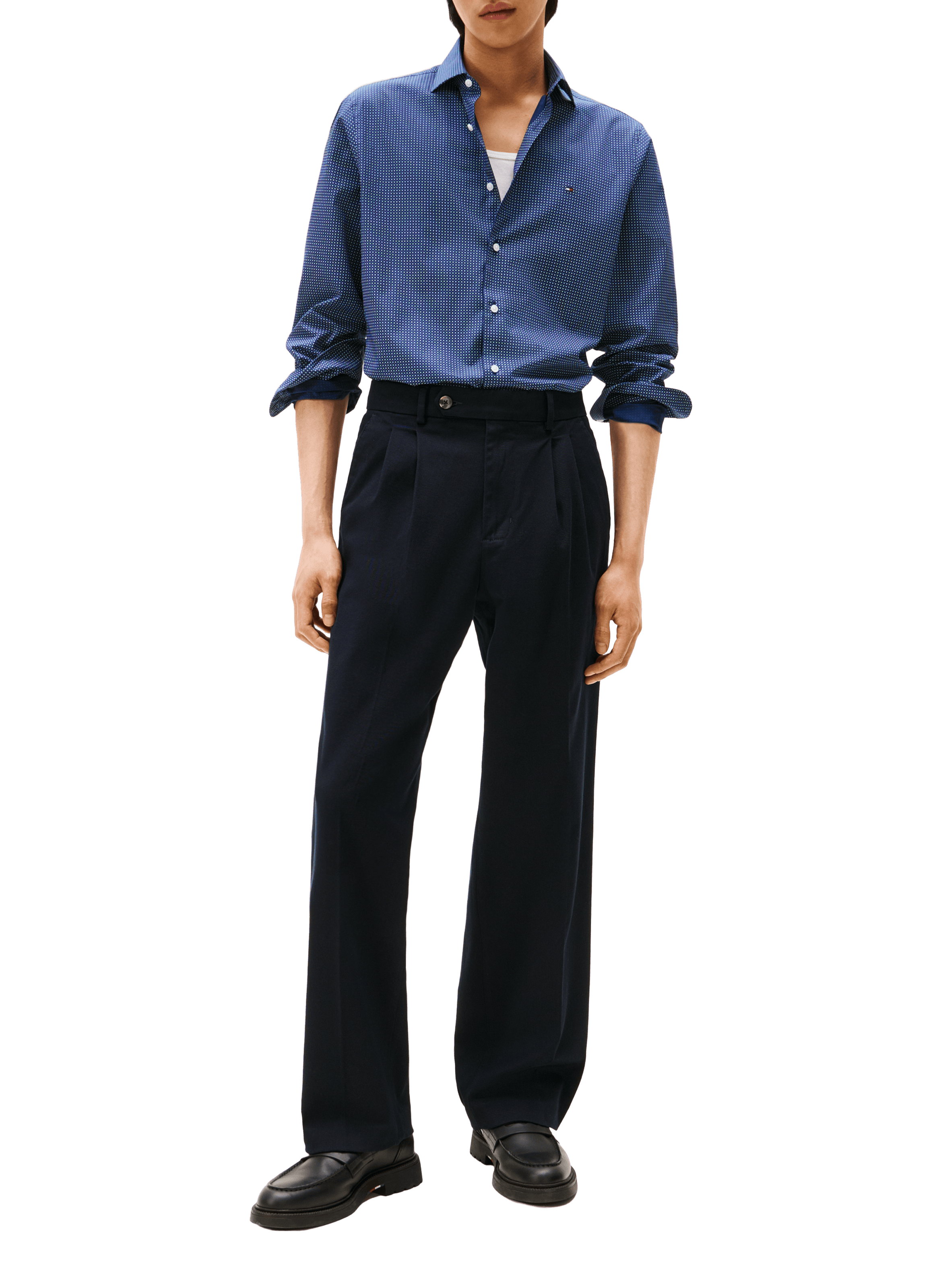 Cotton poplin shirt TOMMY HILFIGER Blue