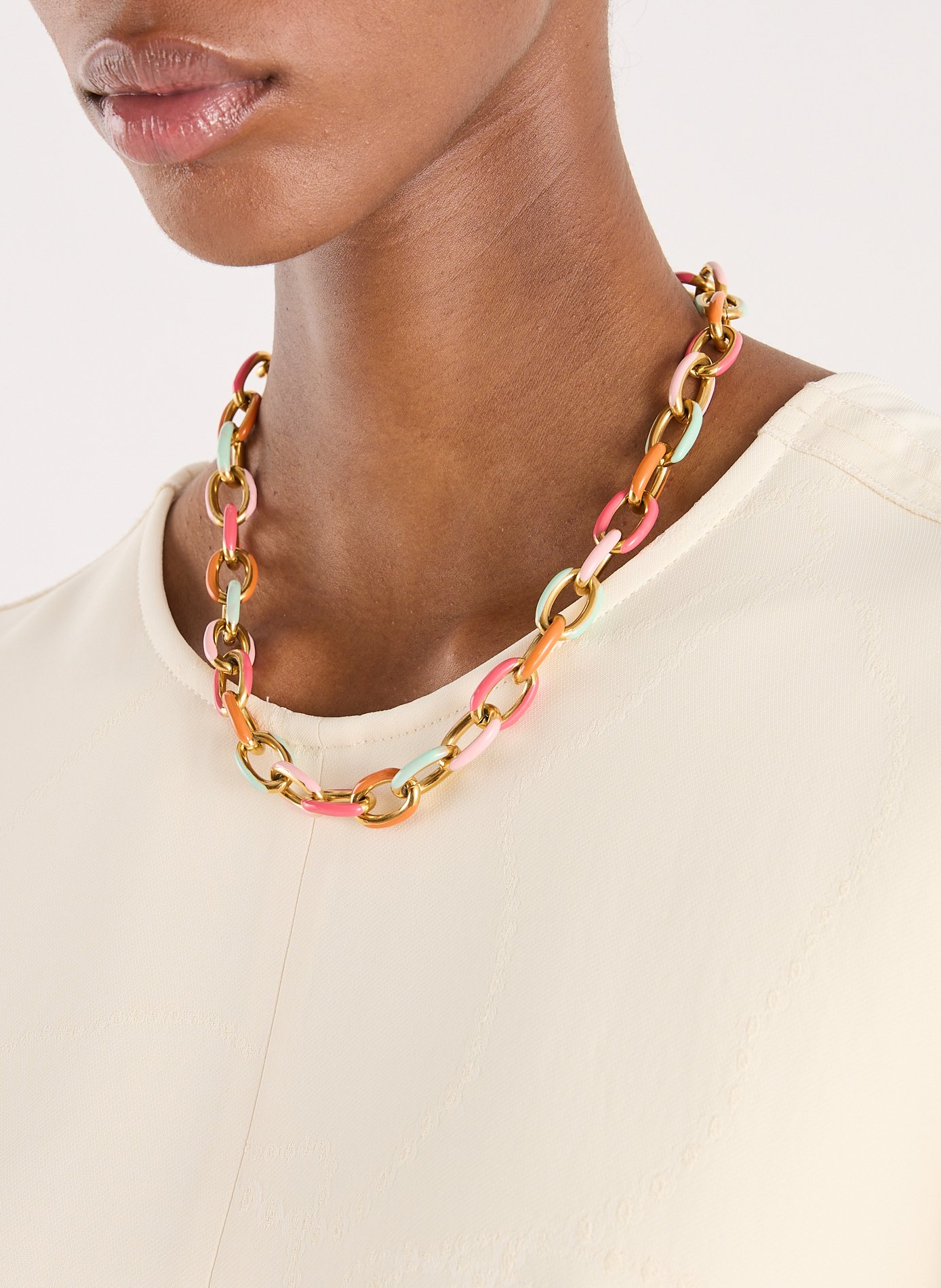 Colorful chain necklace AU PRINTEMPS PARIS Golden