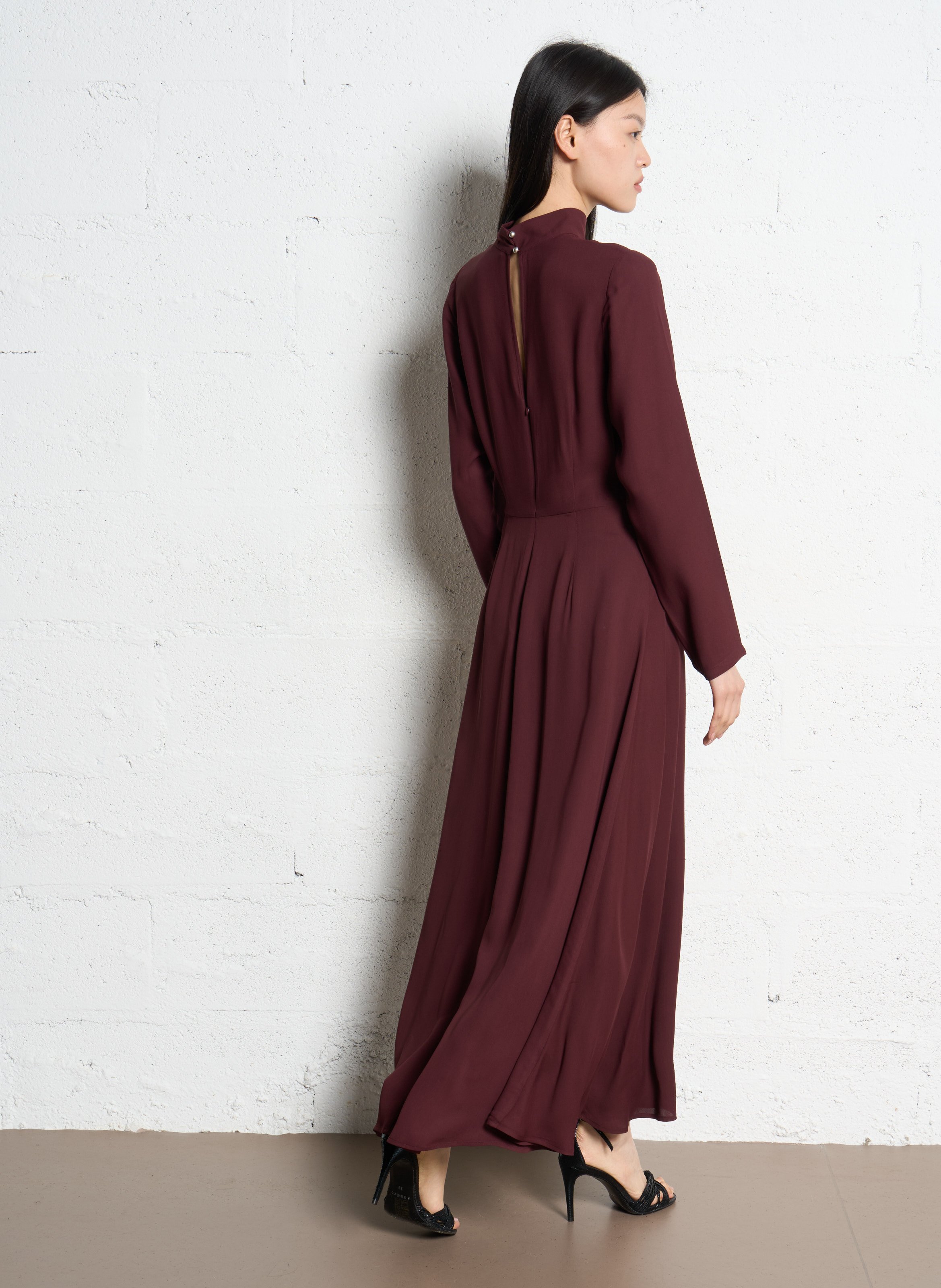 Robe longue col montant IKKS Violet