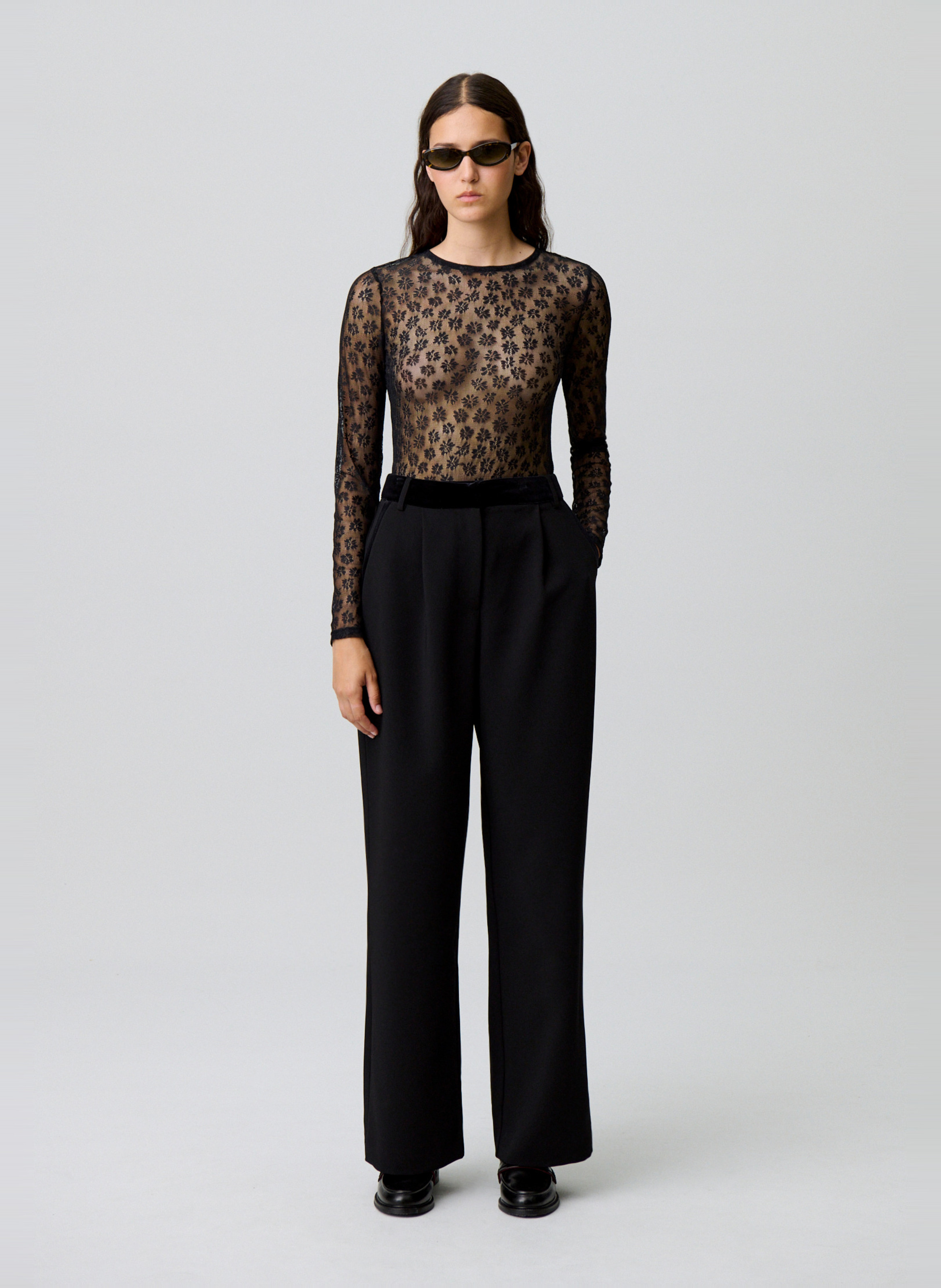 Pantalon à pinces taille haute piera CLAUDIE PIERLOT Noir