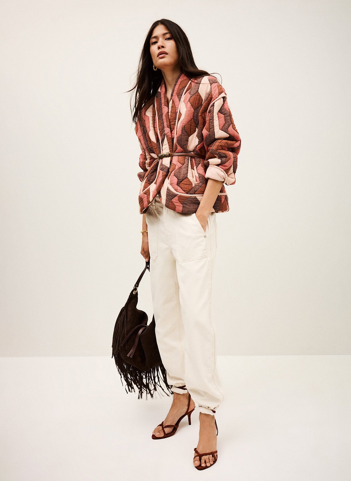 Veste matelassée imprimée col v trincy BA&SH Violet