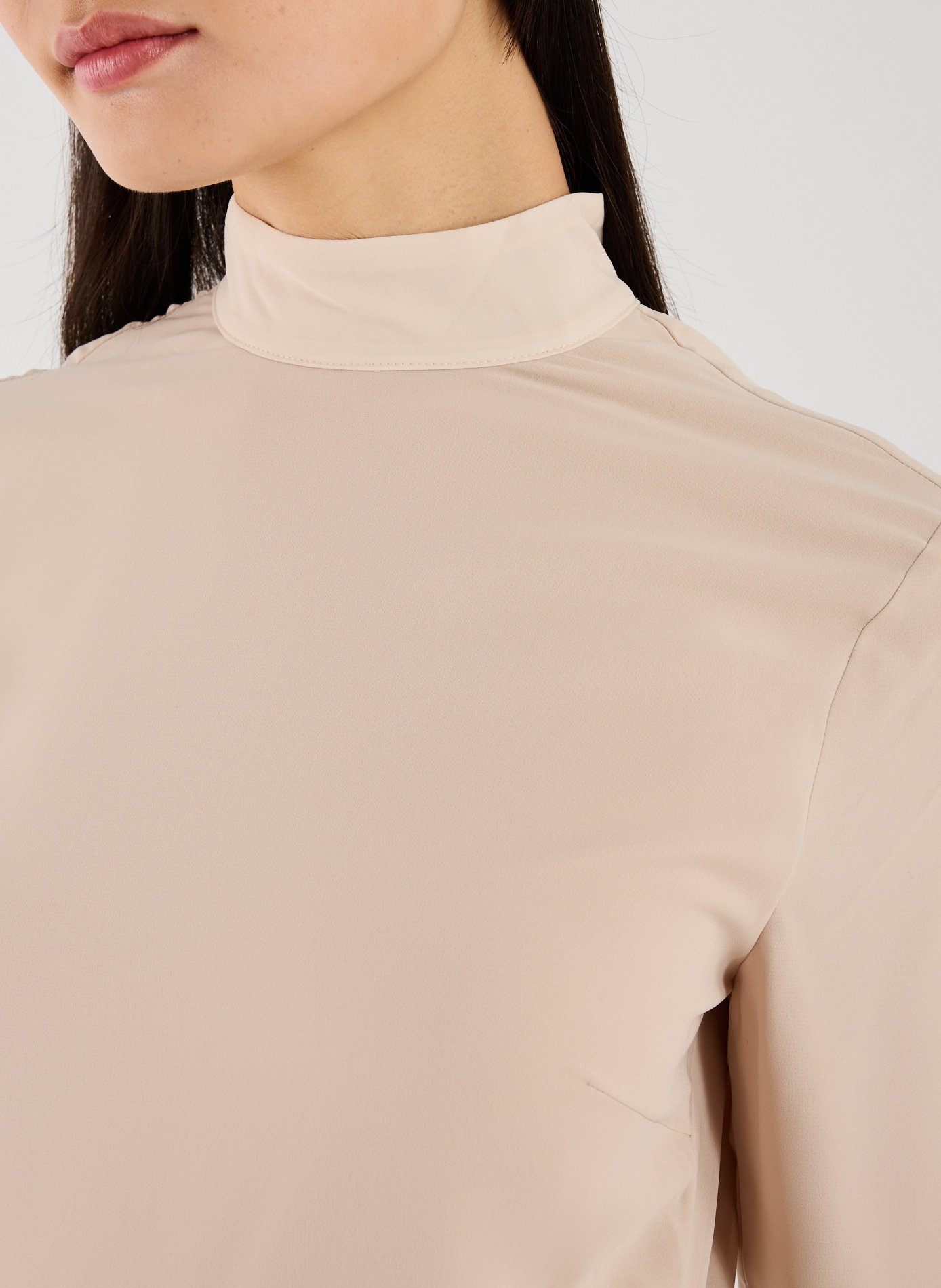 Robe longue à volants  ROTATE Beige