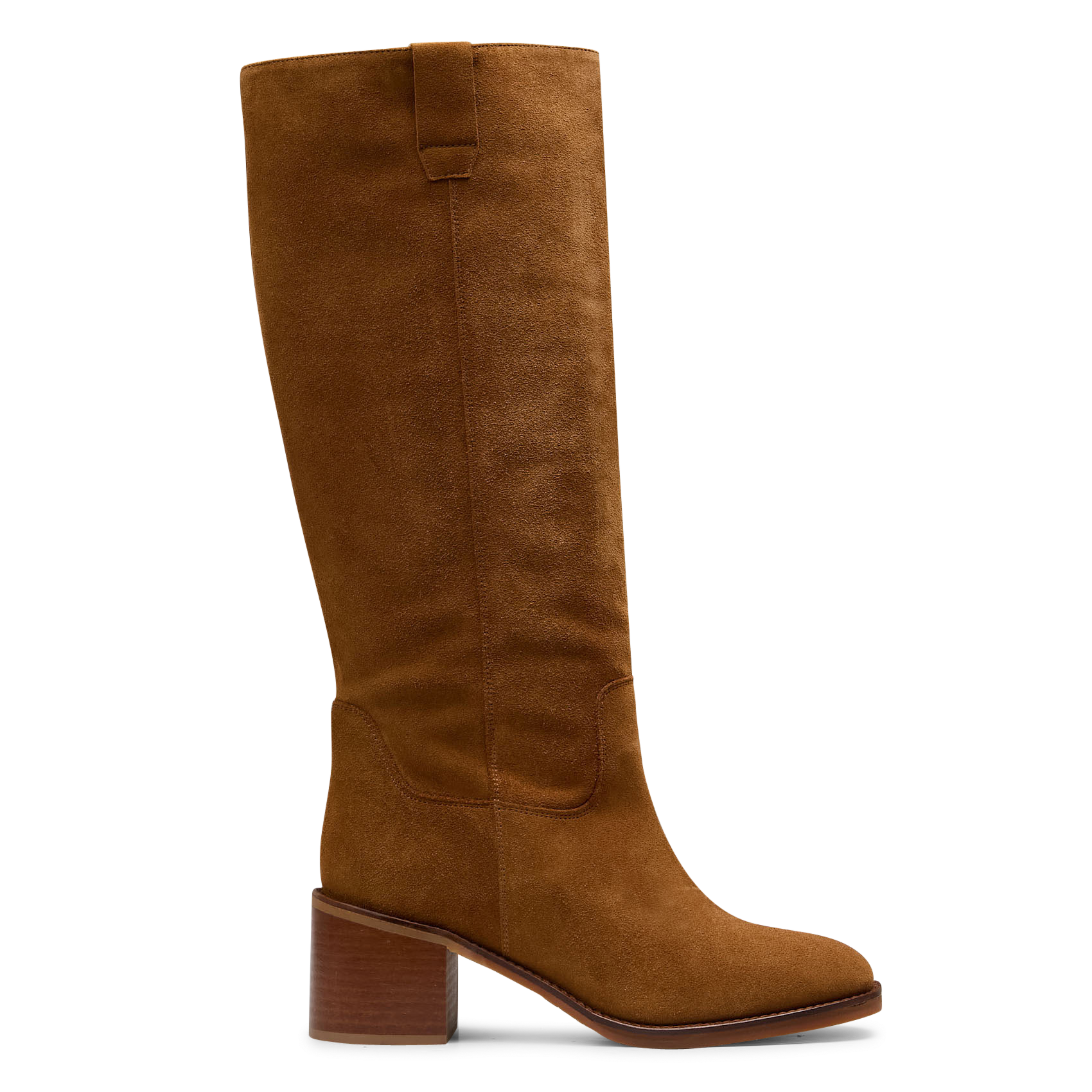 Bottes hautes unies en cuir suédé victoria MAISON 123 Beige