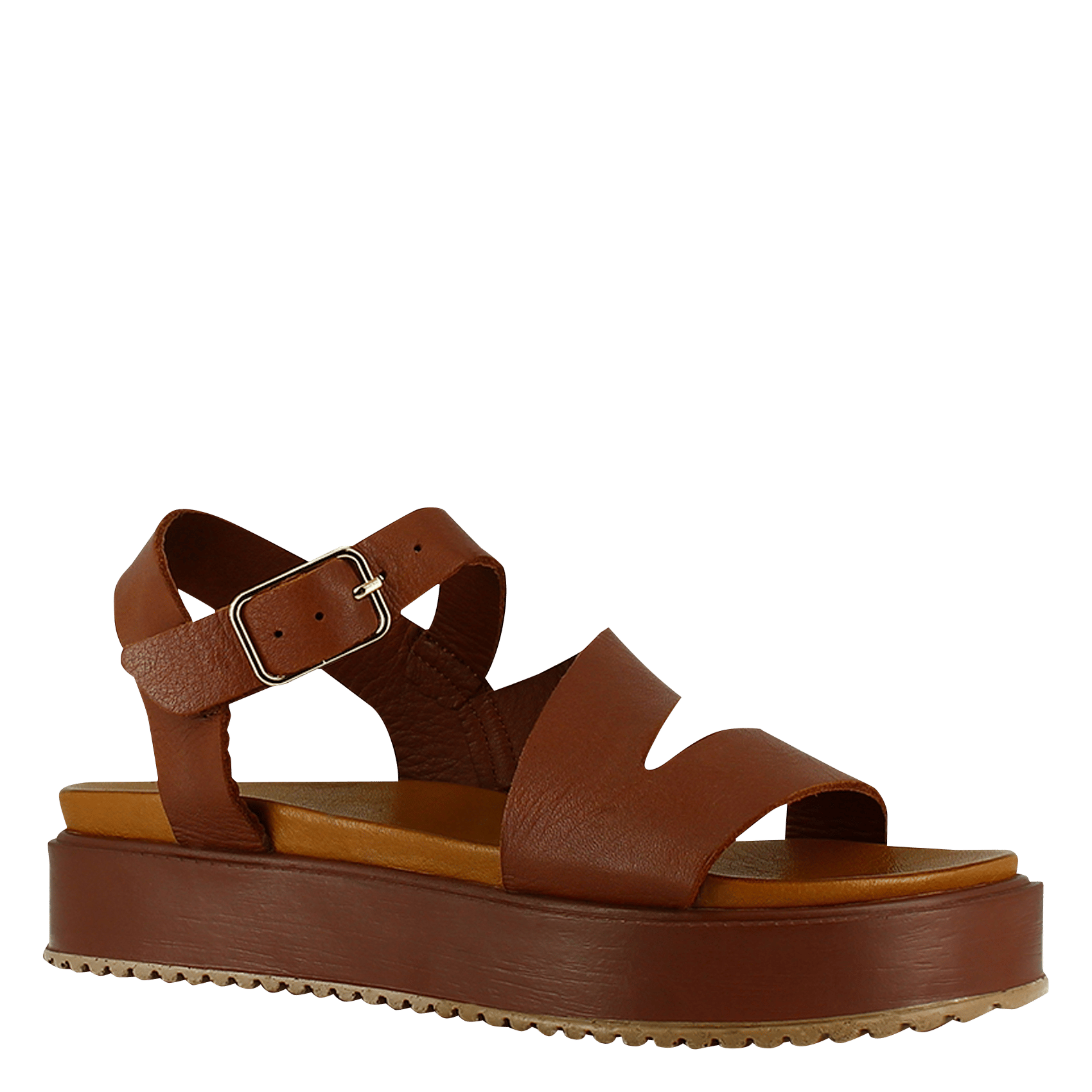 Sandales compensées en cuir isaure JONAK Marron